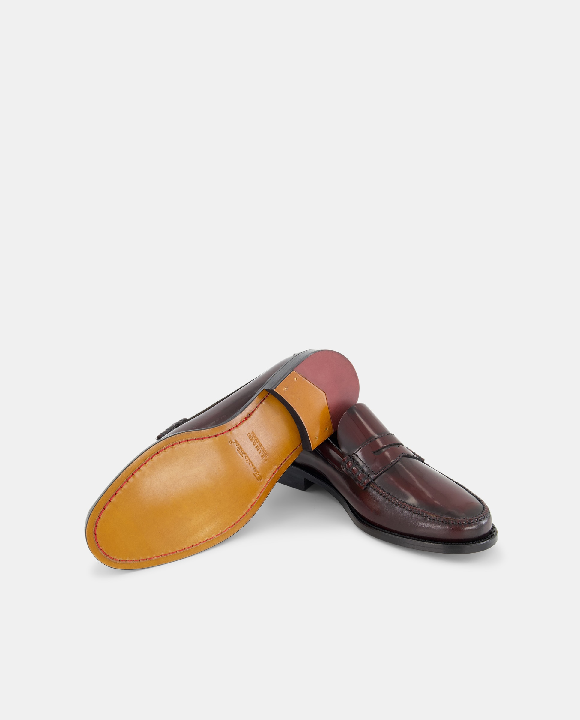 Mocassins de homem de Emdio Tucci em pele cor Bordeaux Bordeaux-4