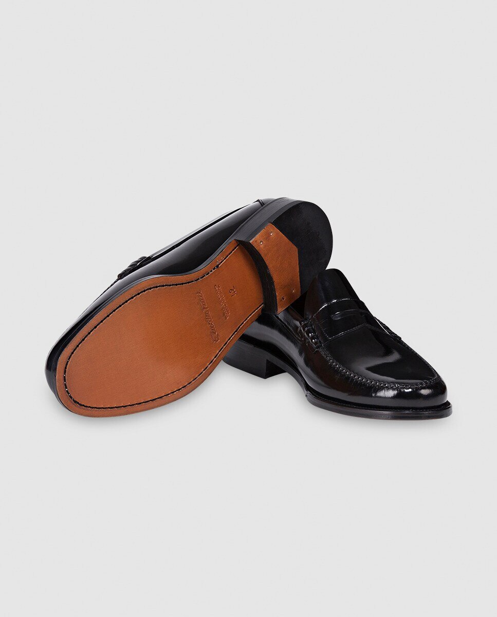 Mocassins de homem Emidio Tucci em pele cor preto Preto-2
