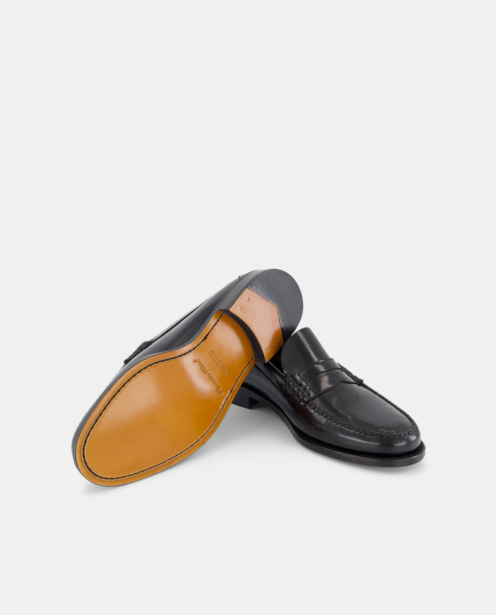 Mocassins de homem Emidio Tucci em pele cor preto Preto-4