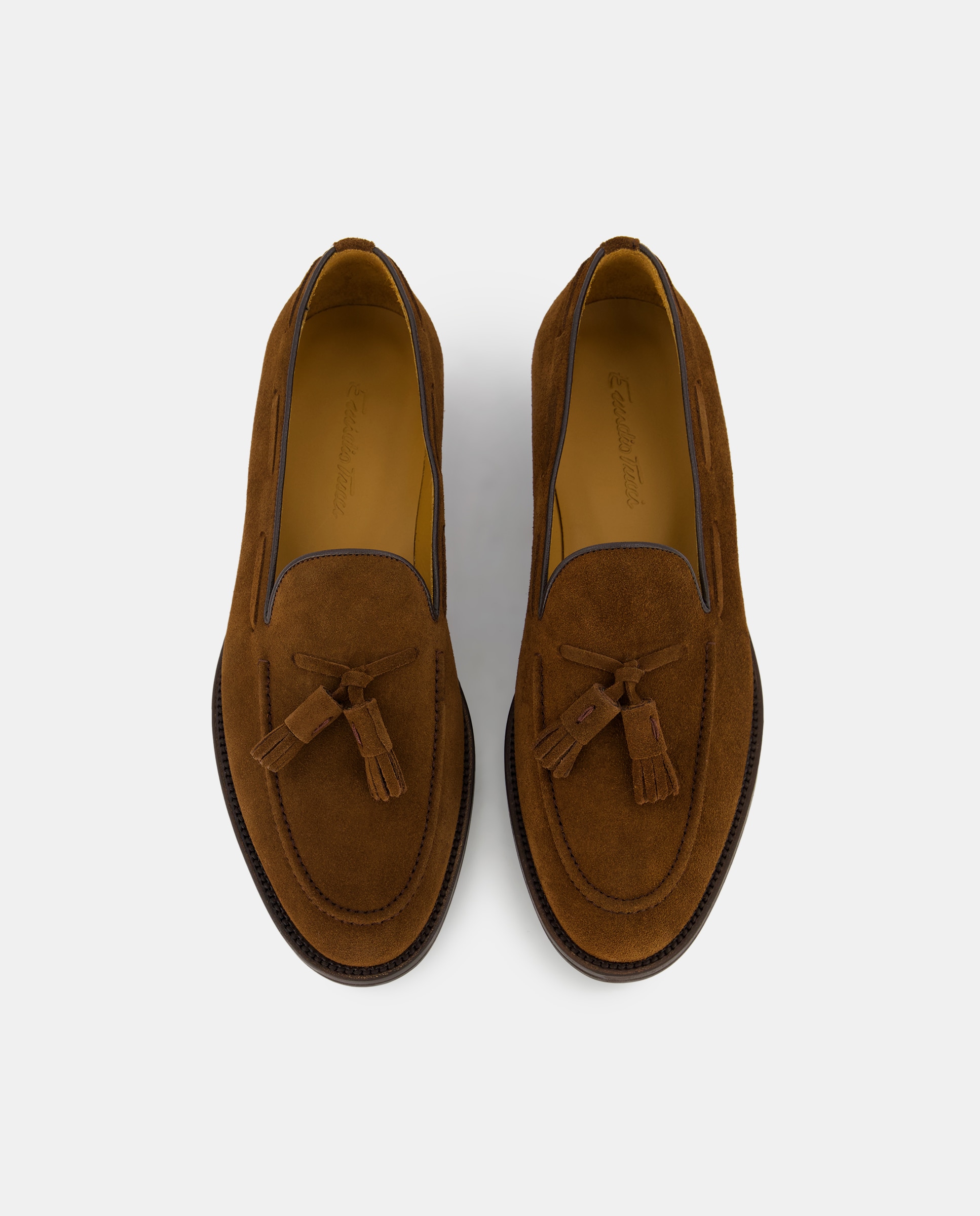 Mocassins com Borlas e em Pele Castanho-4