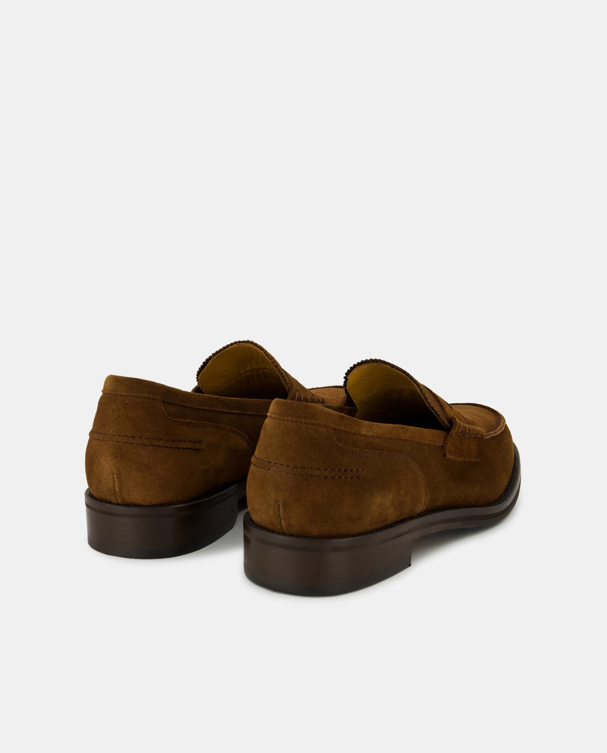 Mocassins em Pele com Travessão Castanho-3
