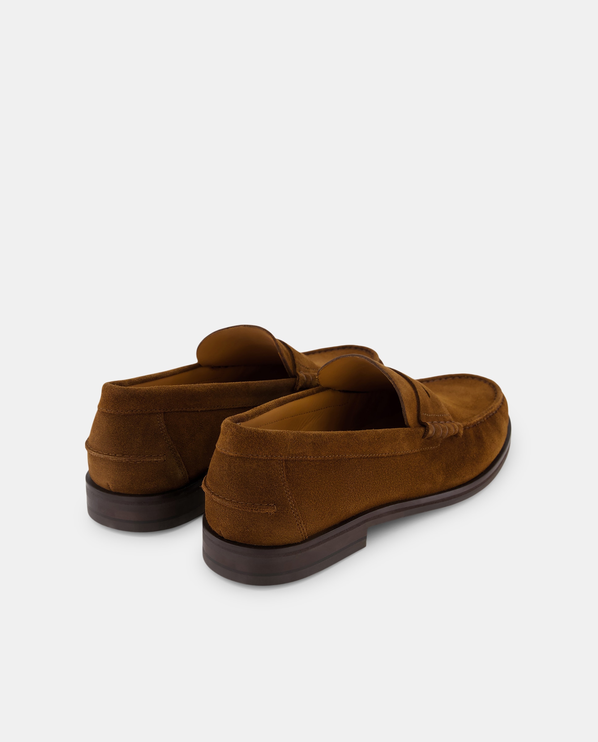 Mocassins de Travessão de Camurça com Sola de Borracha 740 Tabaco-3