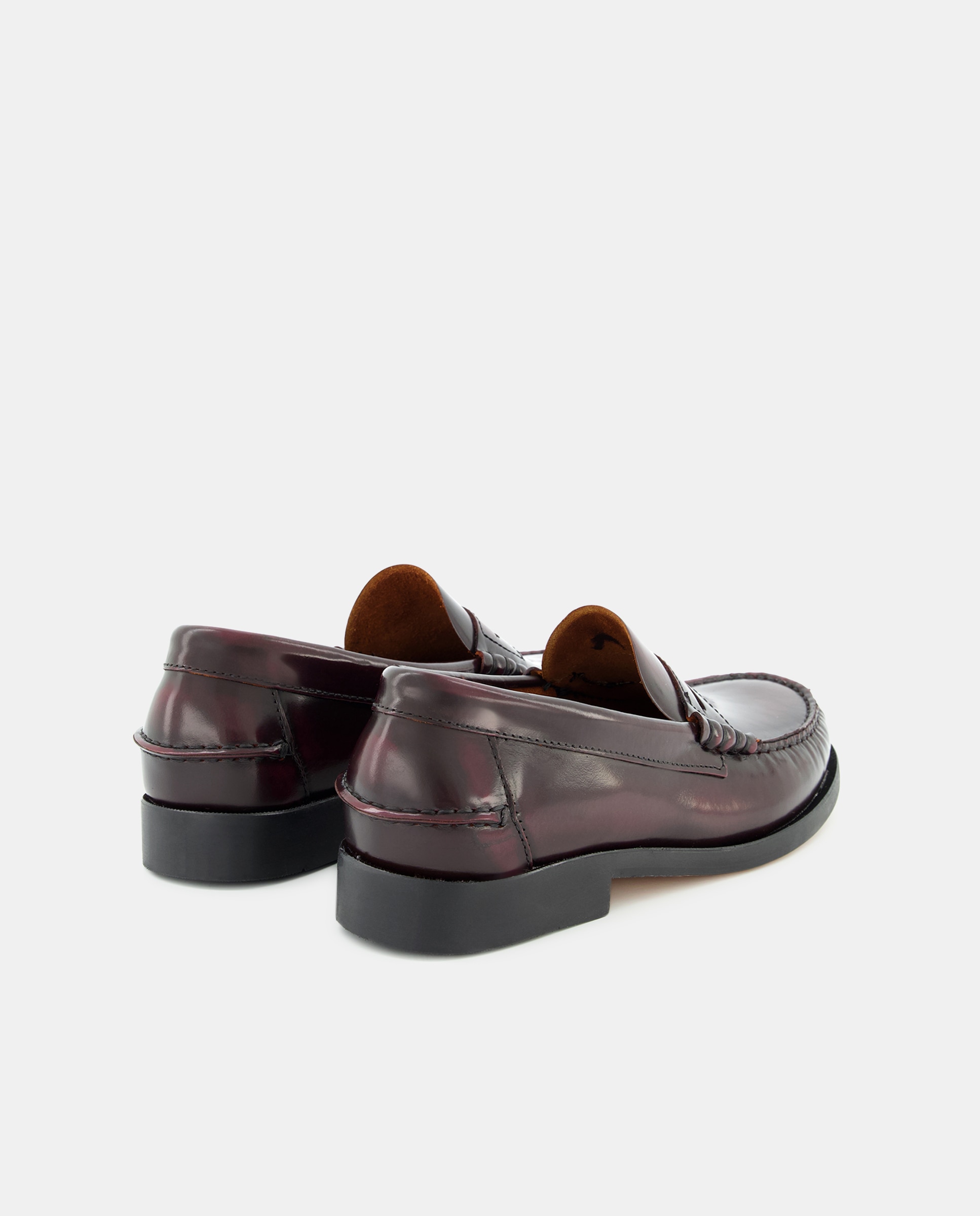 Mocassins com Bordão, Adorno de Travessão e em Pele - Bordeaux Bordeaux-3