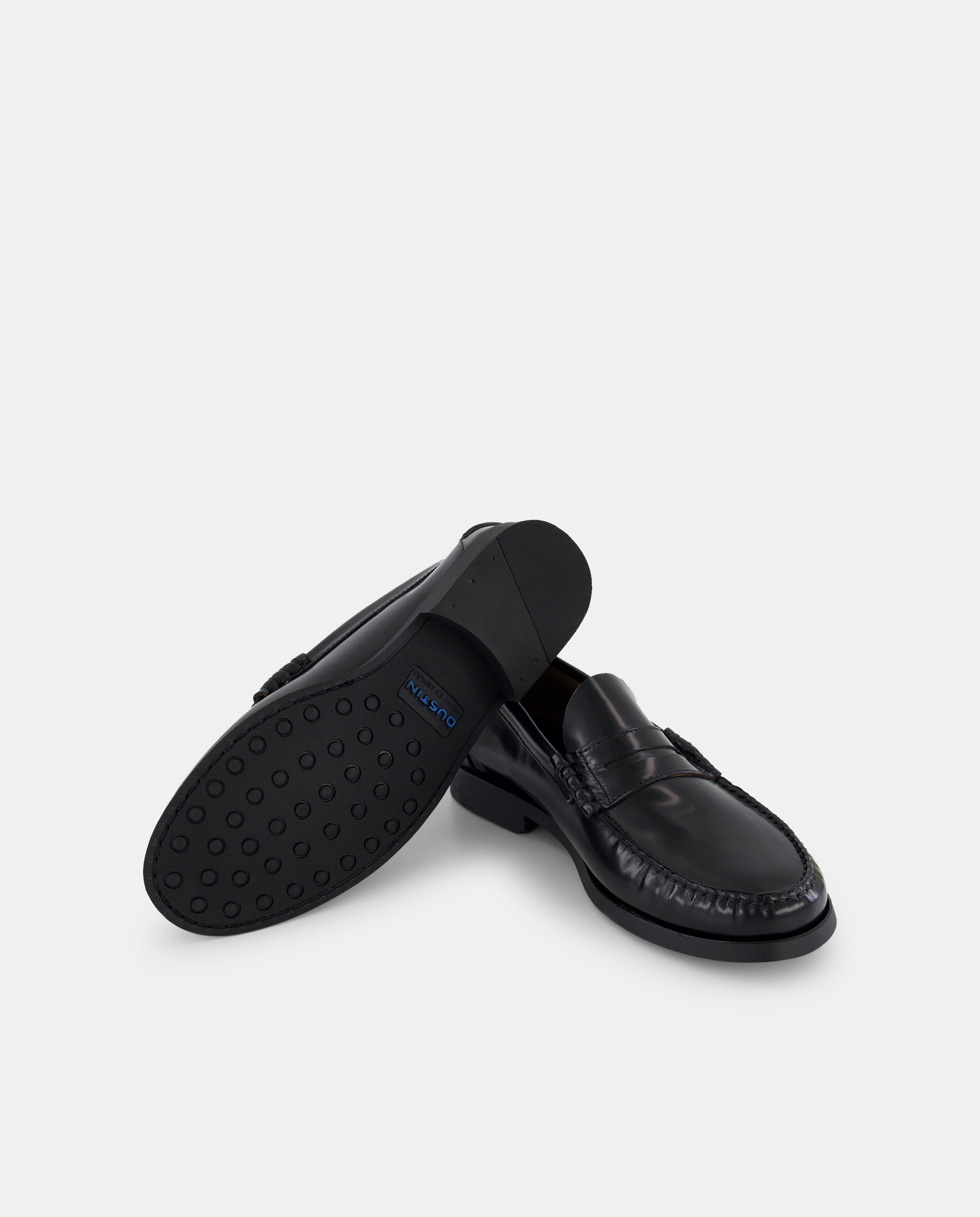Mocassins com Bordão, Adorno de Travessão e em Pele - Preto Preto-2