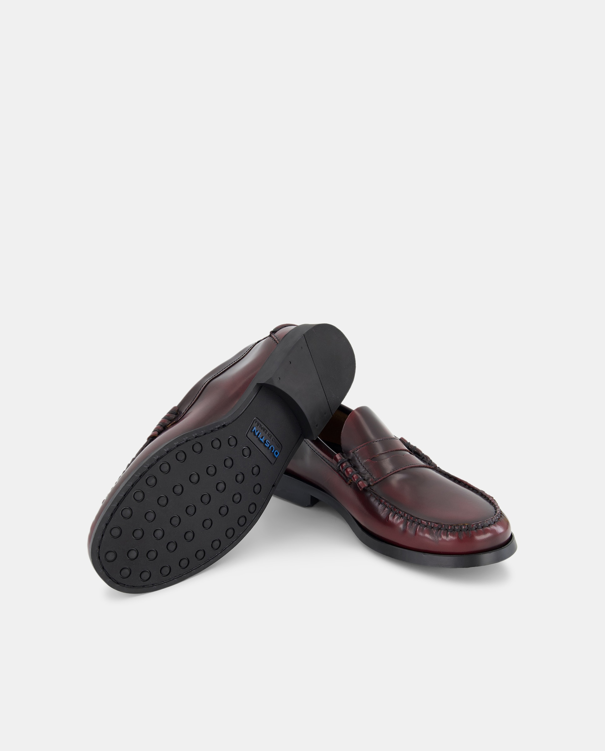 Mocassins com Bordão, Adorno de Travessão e em Pele - Bordeaux Bordeaux-2
