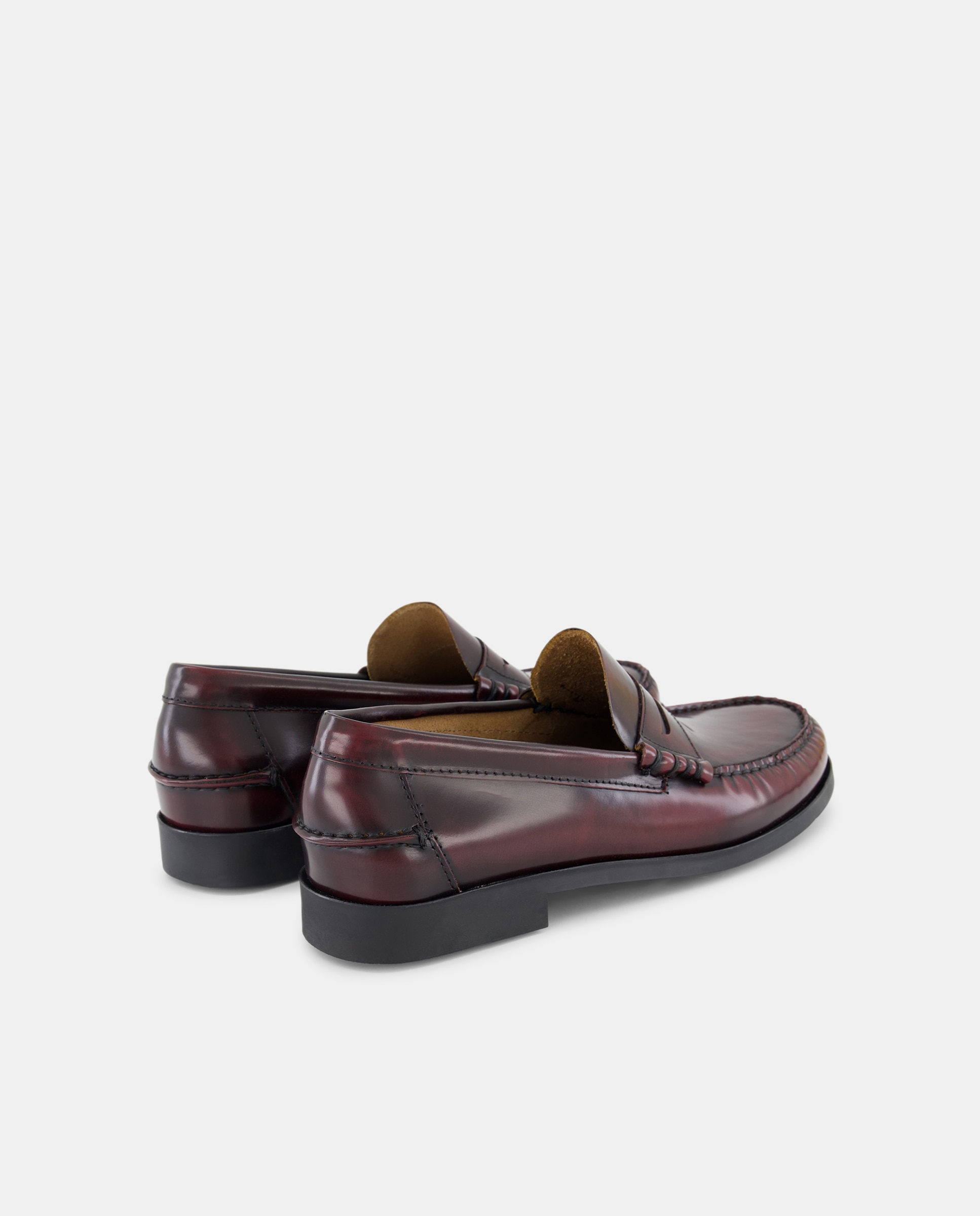 Mocassins com Bordão, Adorno de Travessão e em Pele - Bordeaux Bordeaux-3