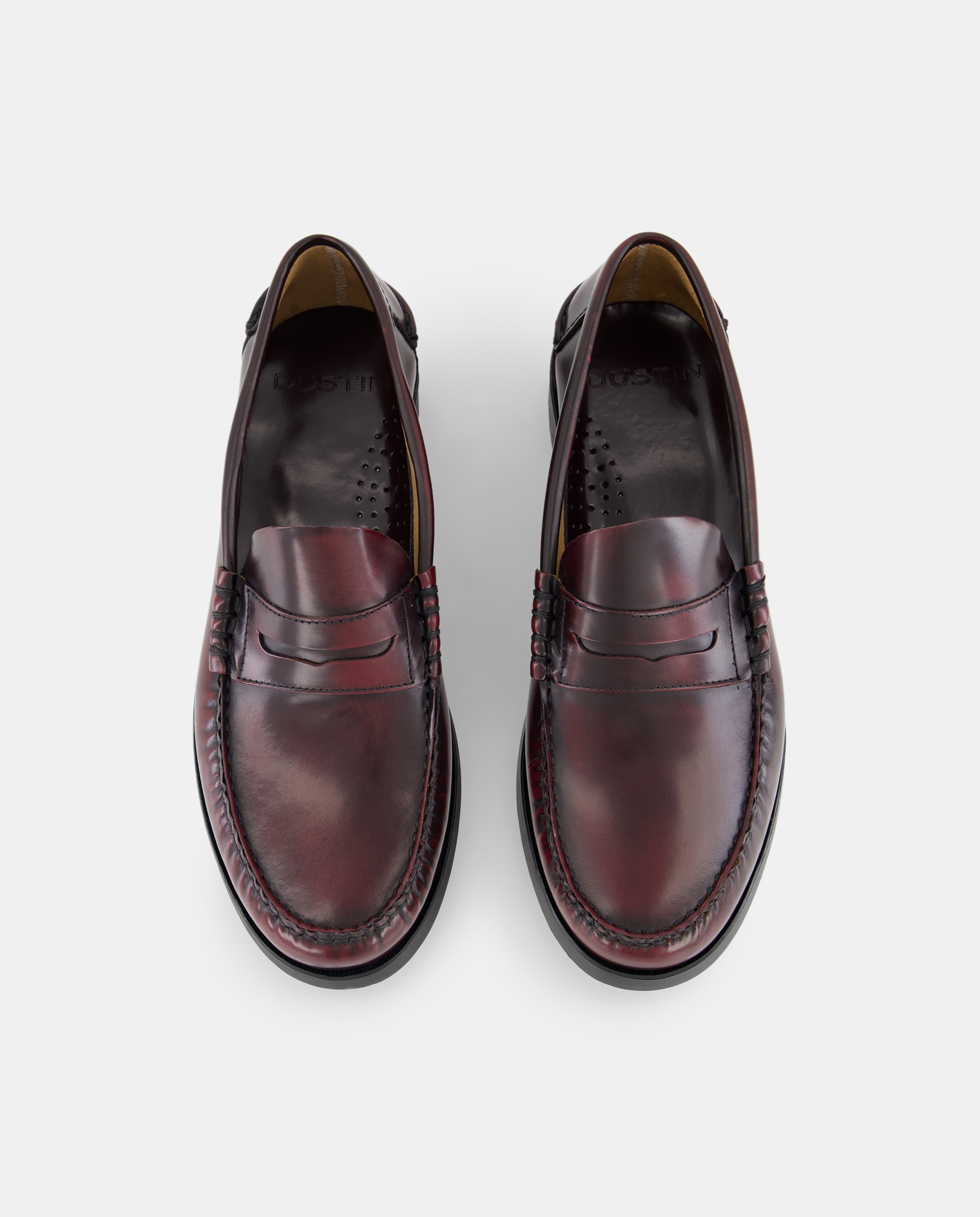 Mocassins com Bordão, Adorno de Travessão e em Pele - Bordeaux Bordeaux-4