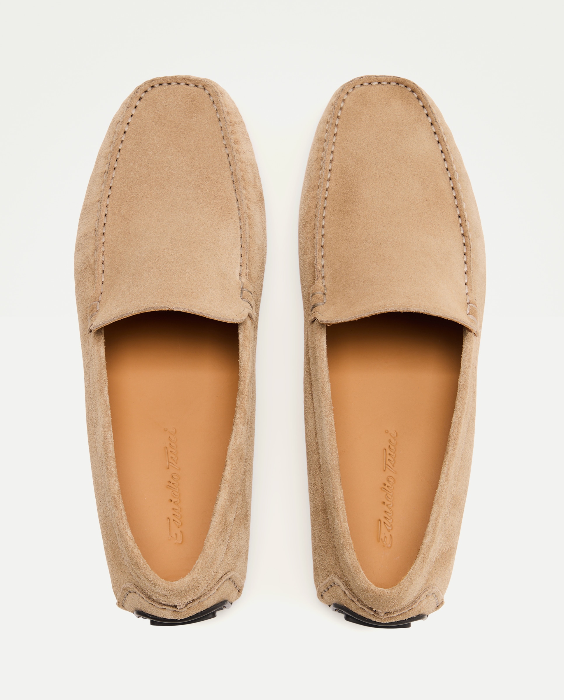 Mocassins em Camurça com Sola de Borracha Bege-4