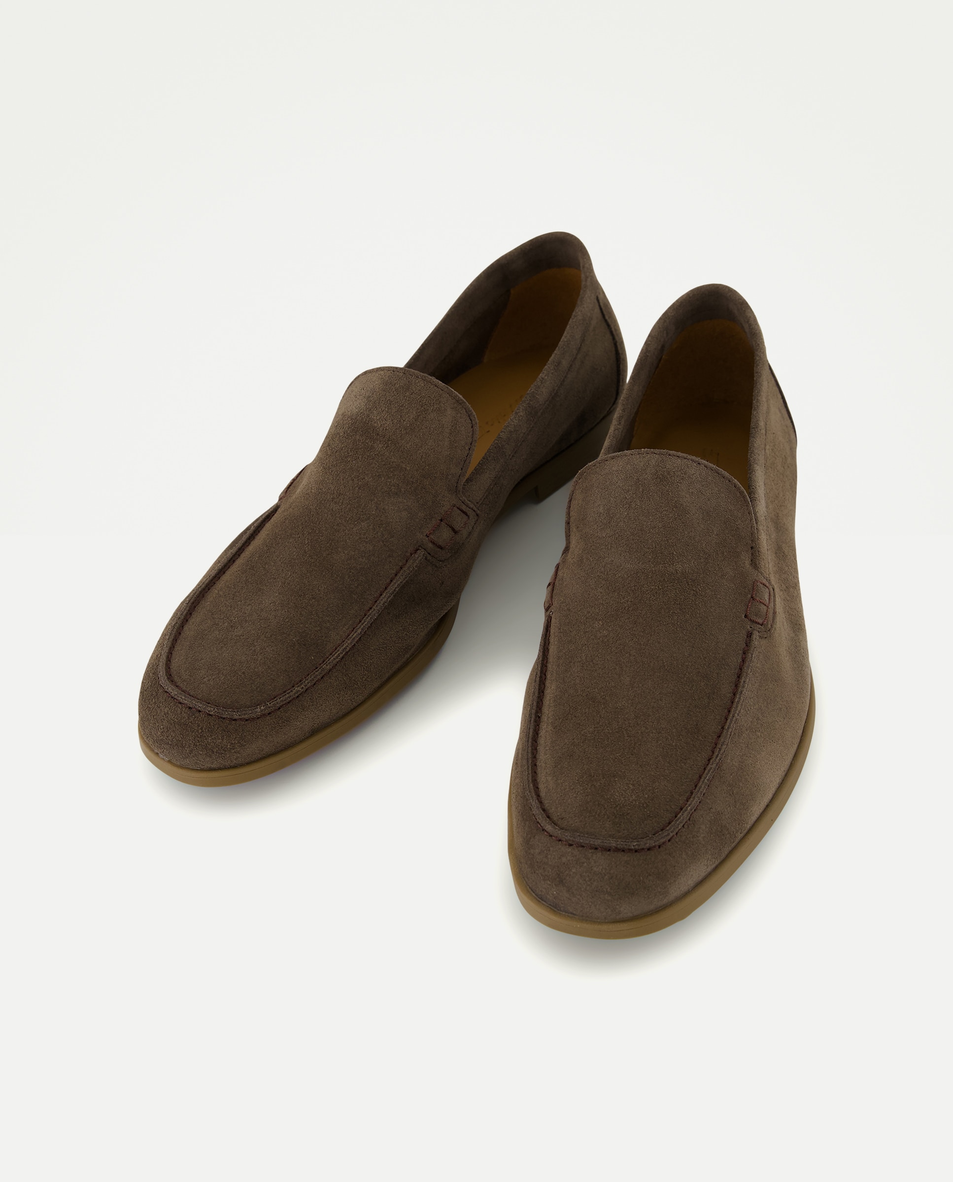 Mocassins em Pele com Sola de Borracha Taupe-2