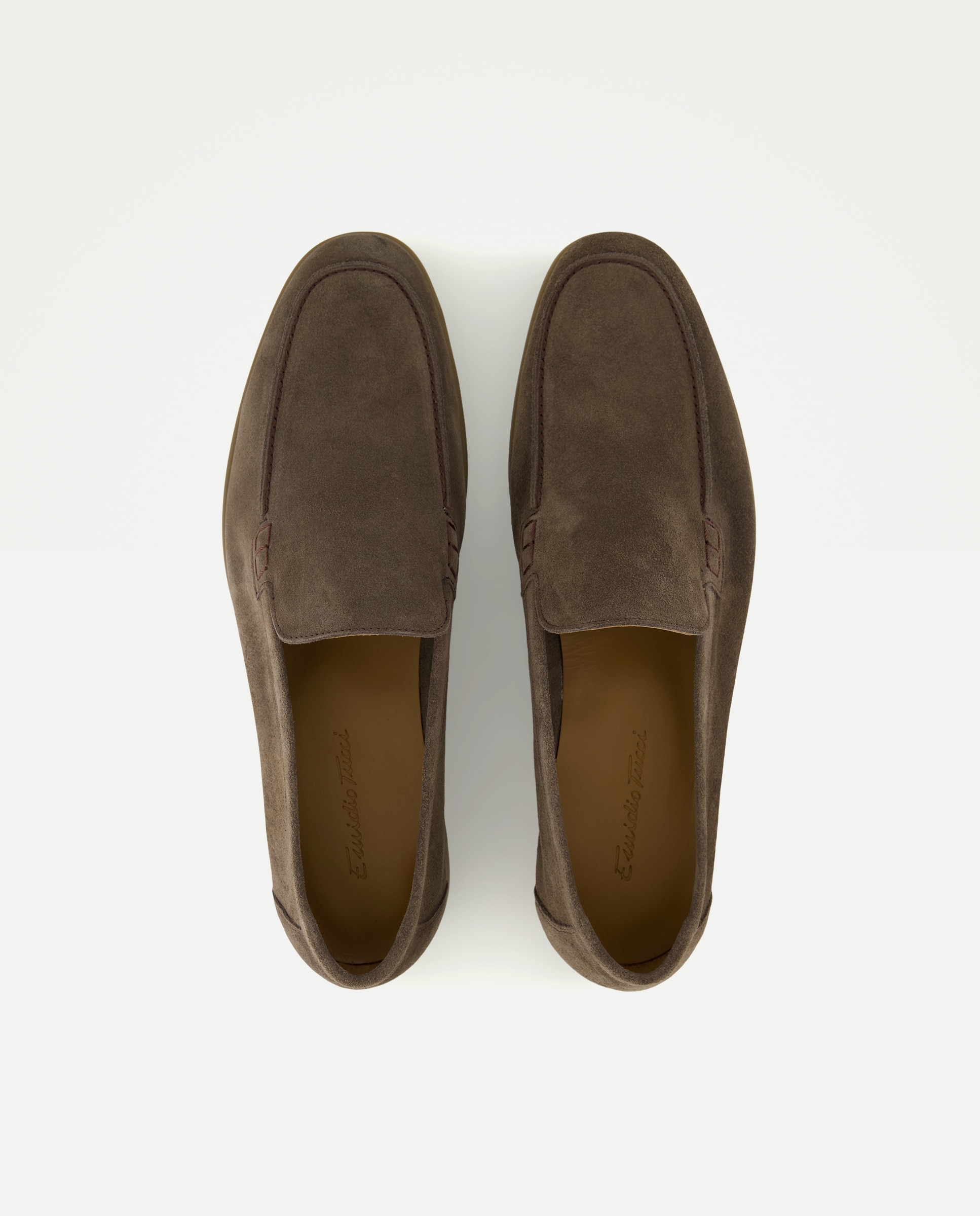 Mocassins em Pele com Sola de Borracha Taupe-4