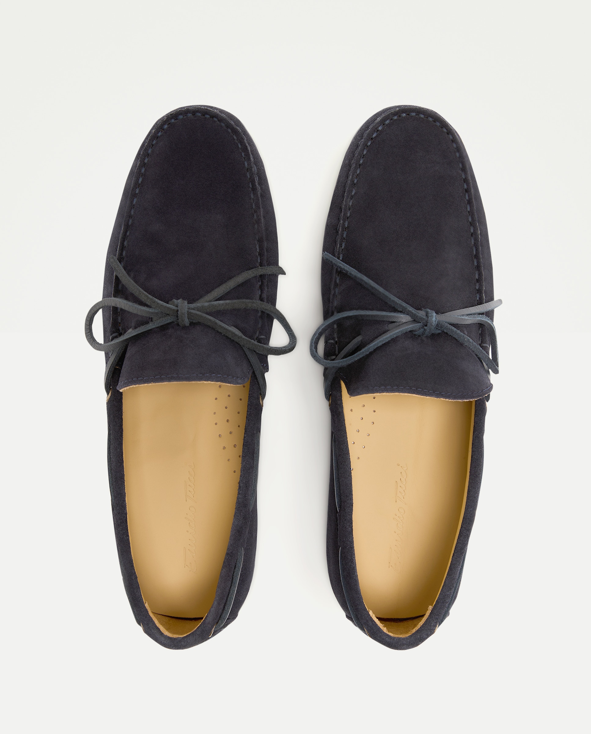 Mocassins em Camurça com Sola de Borracha Azul-marinho-4