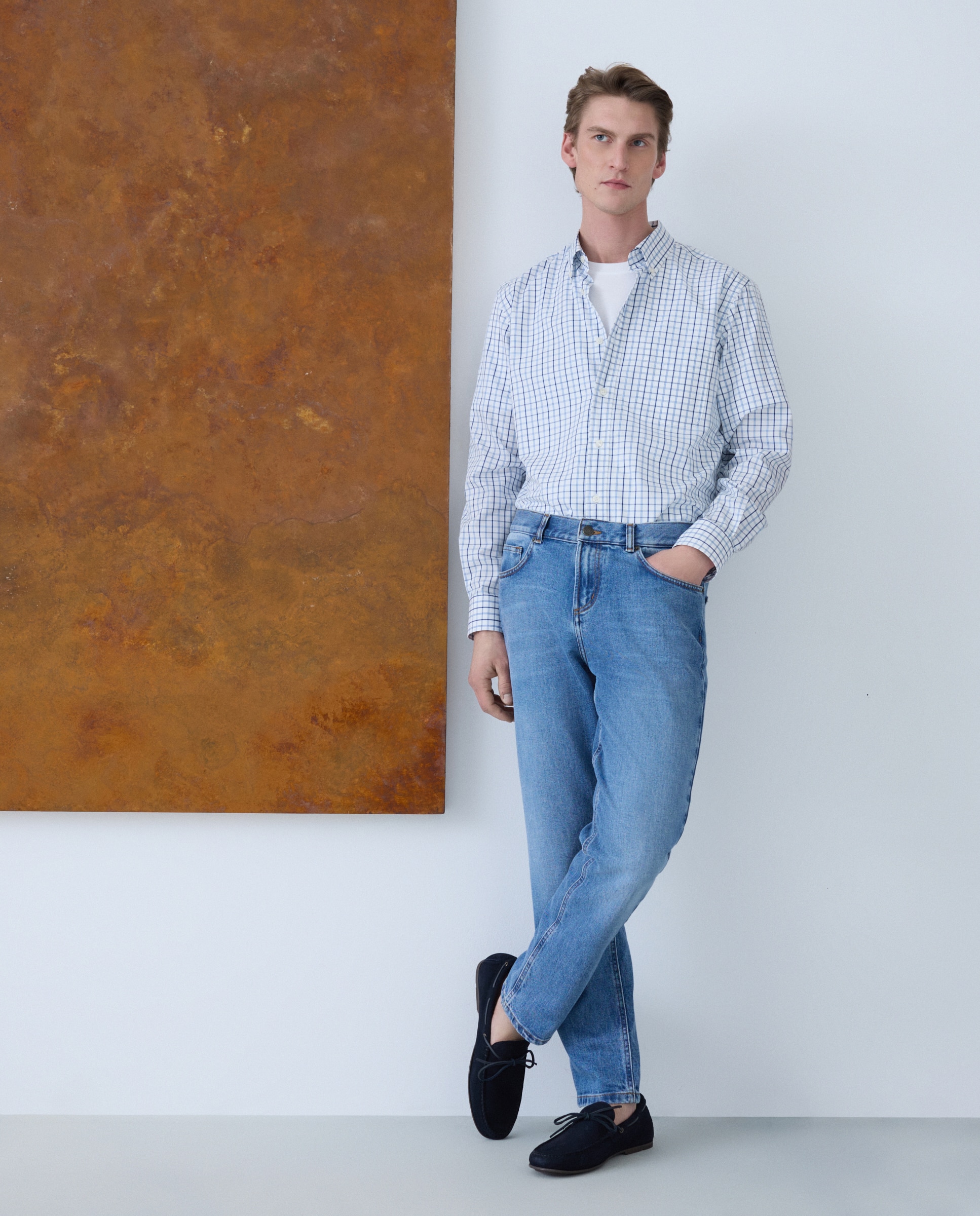 Mocassins em Camurça com Sola de Borracha Azul-marinho-7