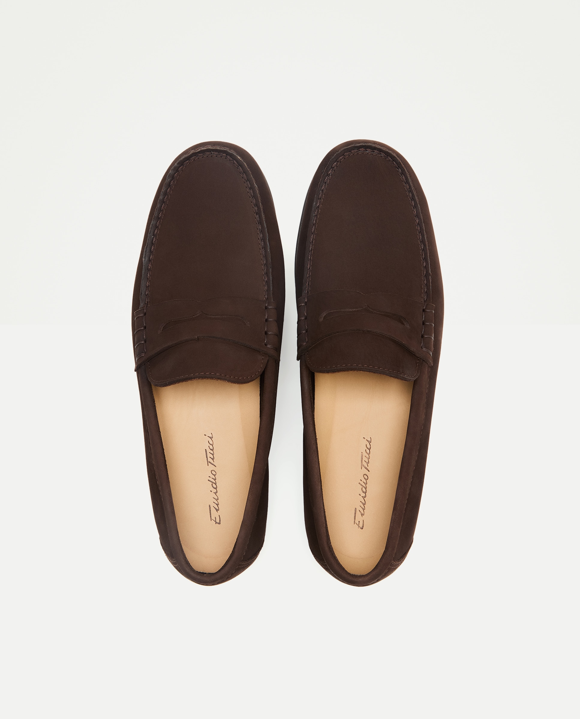 Mocassins em Nobuck com Sola de Borracha Castanho-chocolate-4