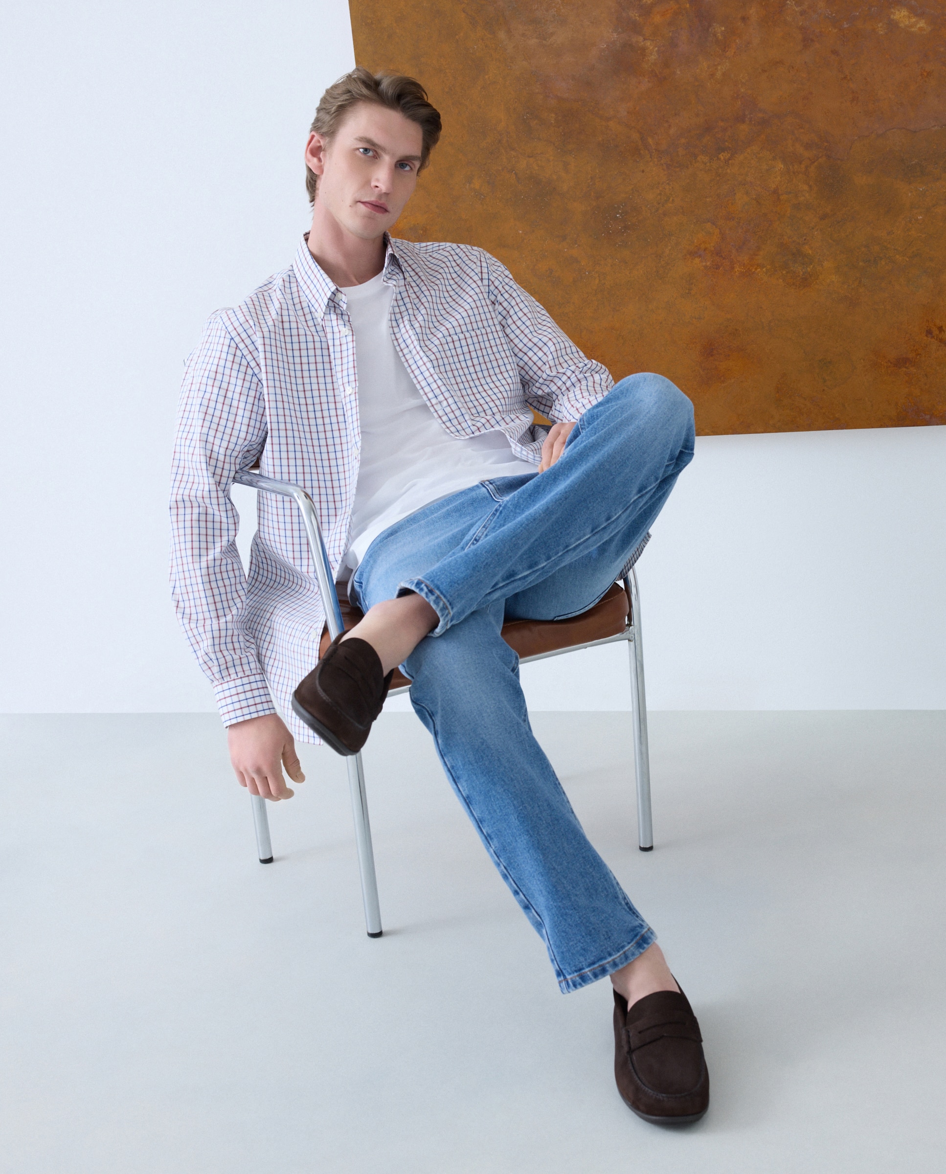 Mocassins em Nobuck com Sola de Borracha Castanho-chocolate-7