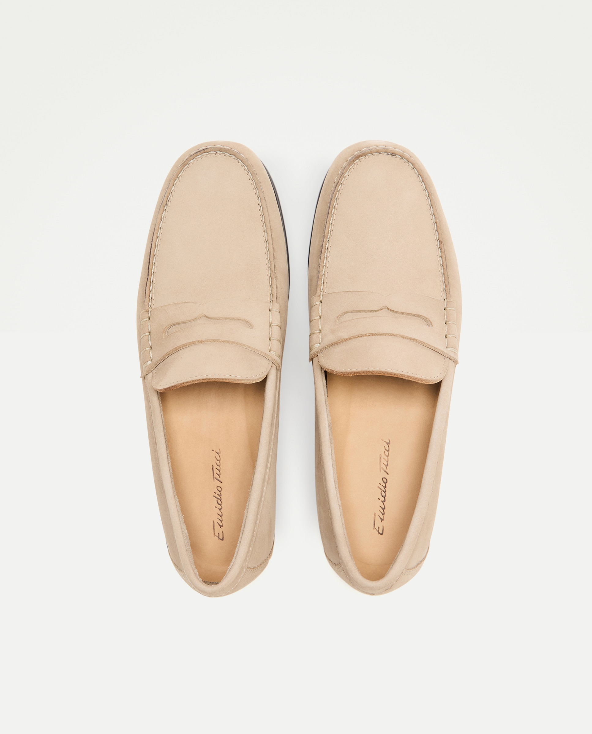 Mocassins em Nobuck com Sola de Borracha Taupe-4