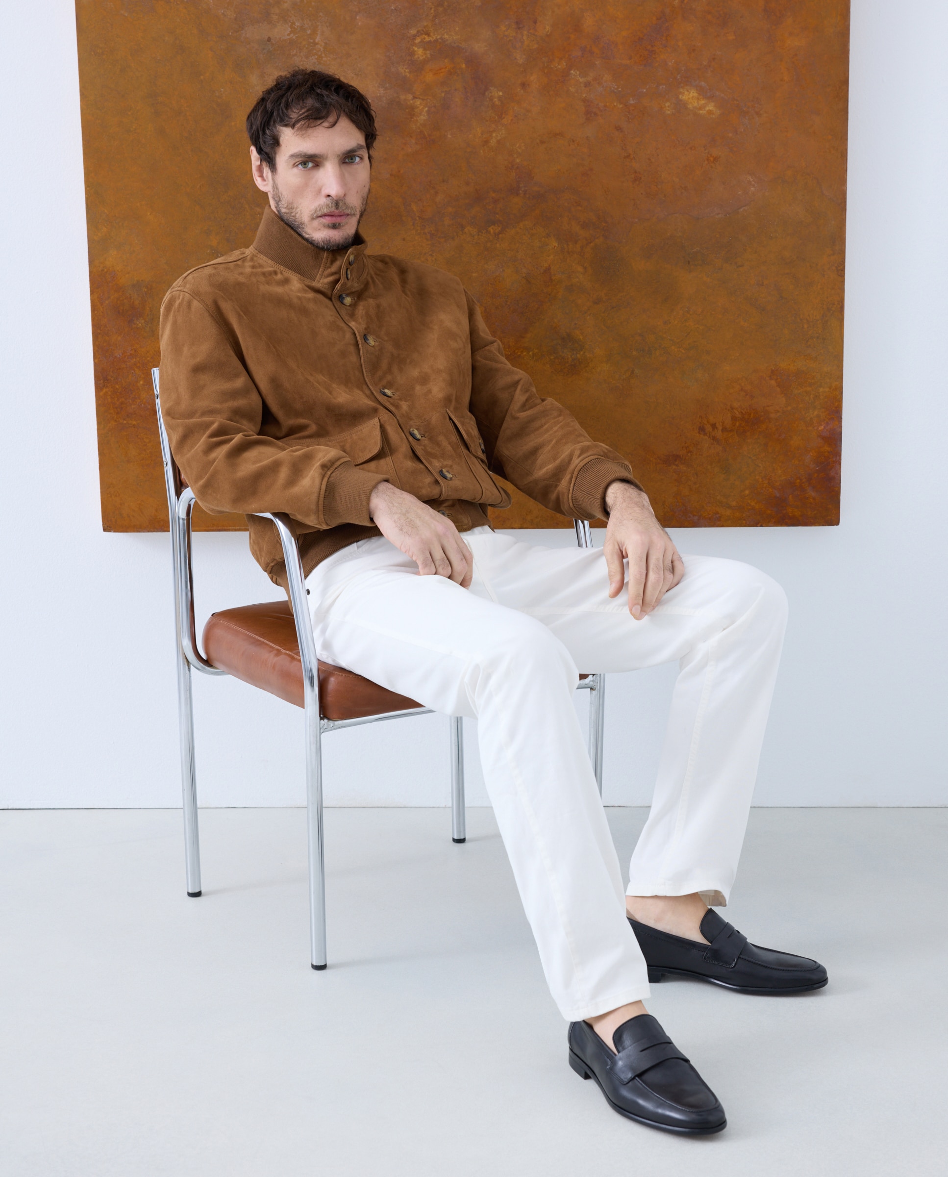 Mocassins em Pele com Sola de Couro Preto-7