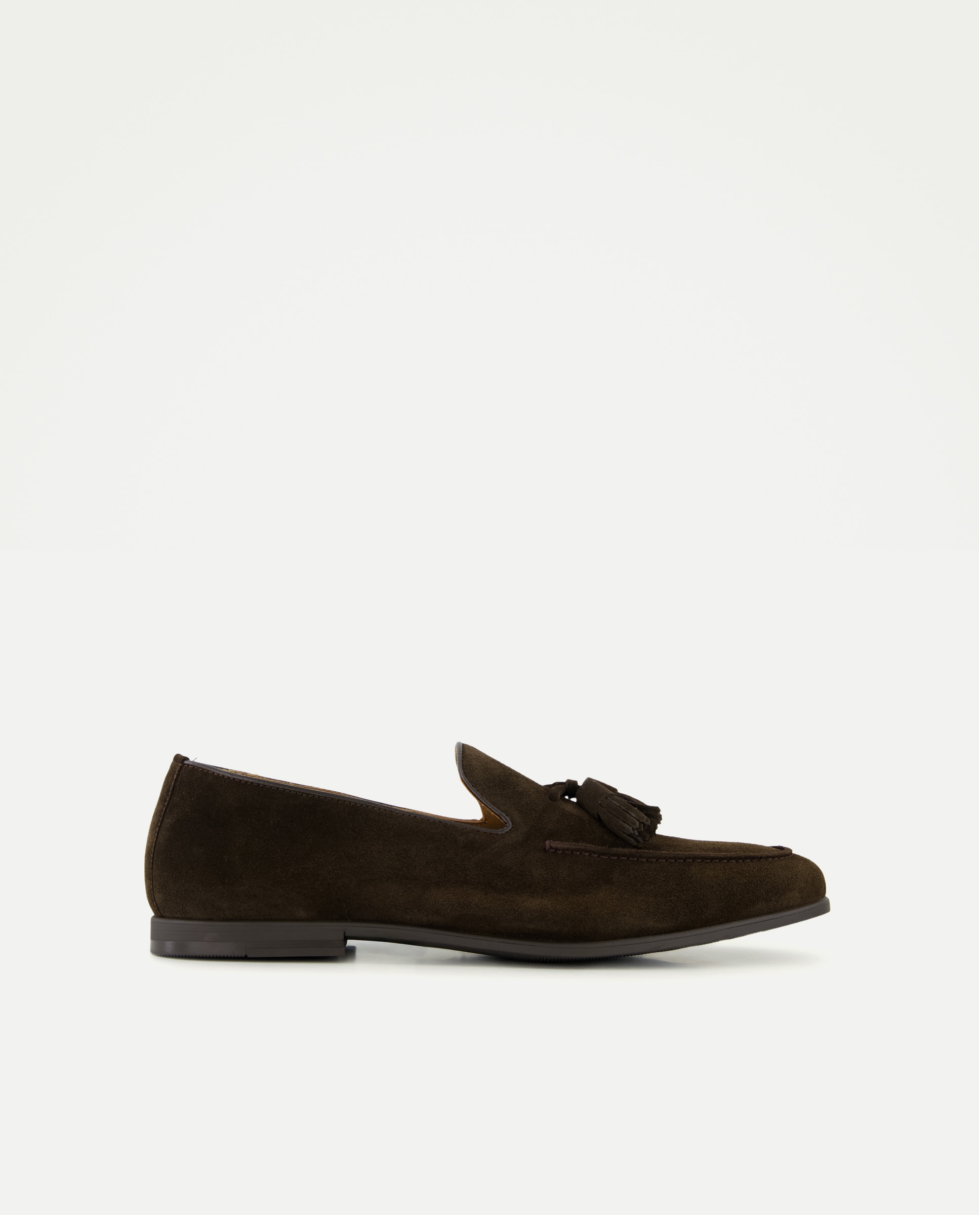 Mocassins em Pele com Sola de Borracha Castanho-1