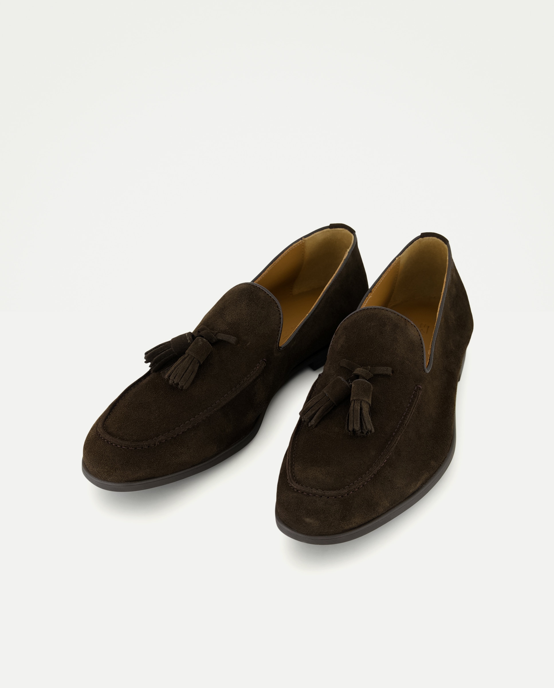 Mocassins em Pele com Sola de Borracha Castanho-2