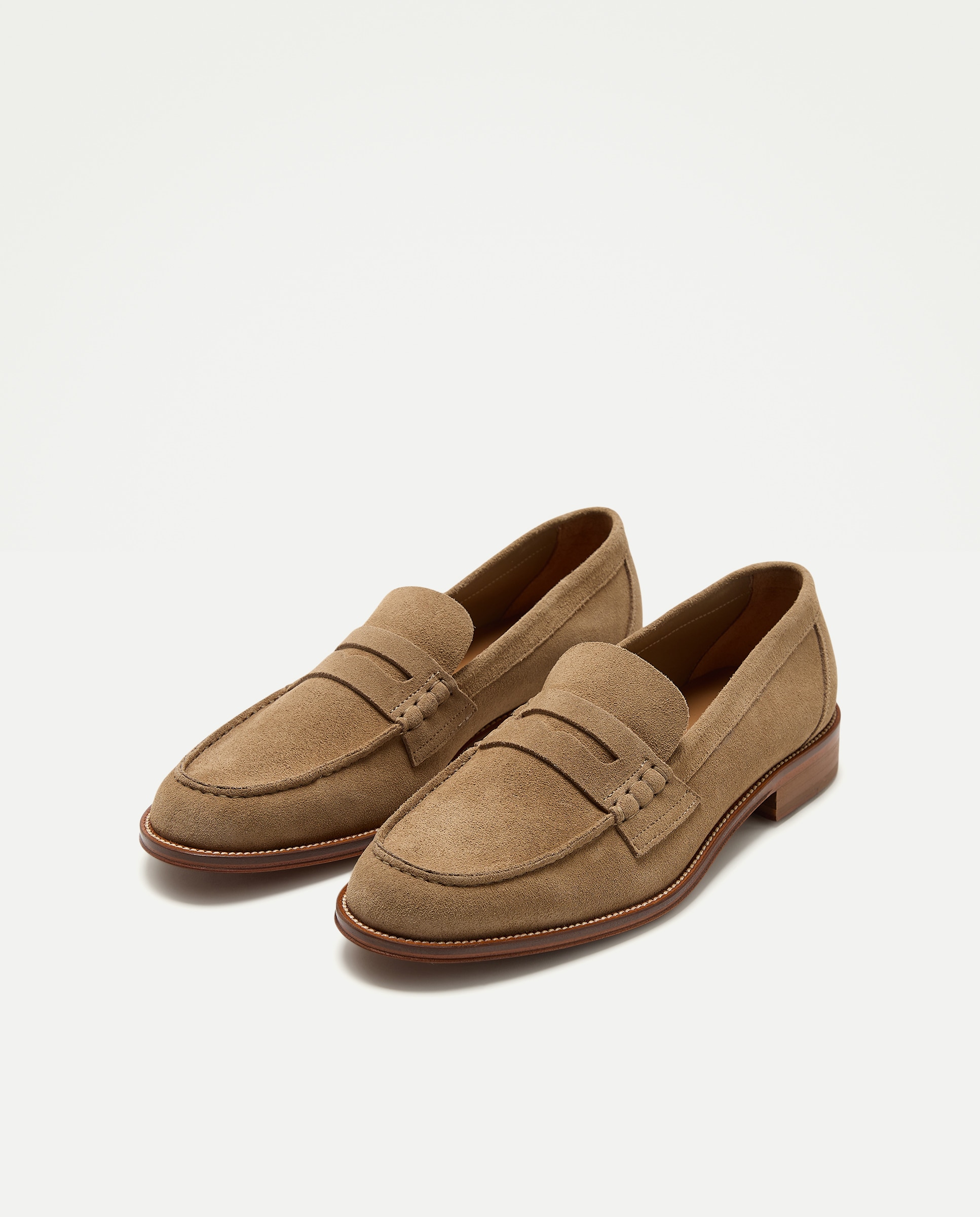 Mocassins em Pele com Sola de Couro Taupe-2