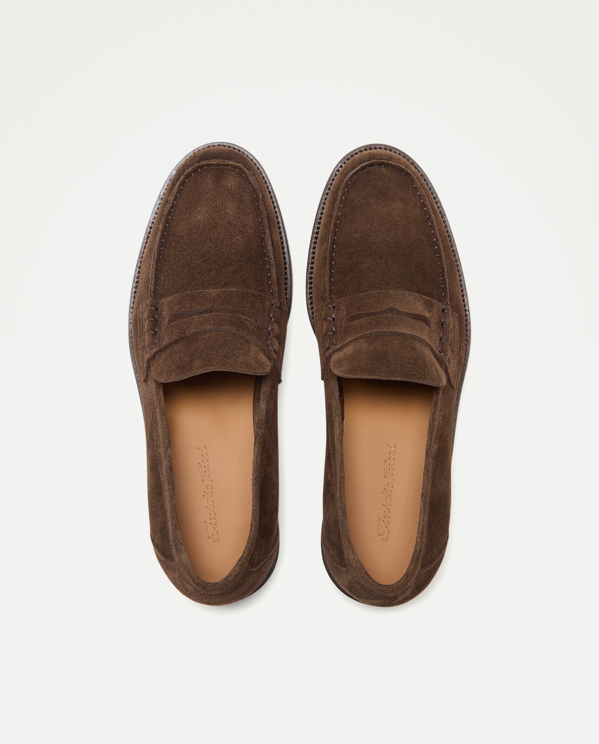 Mocassins em Camurça com Sola de Couro Castanho-4