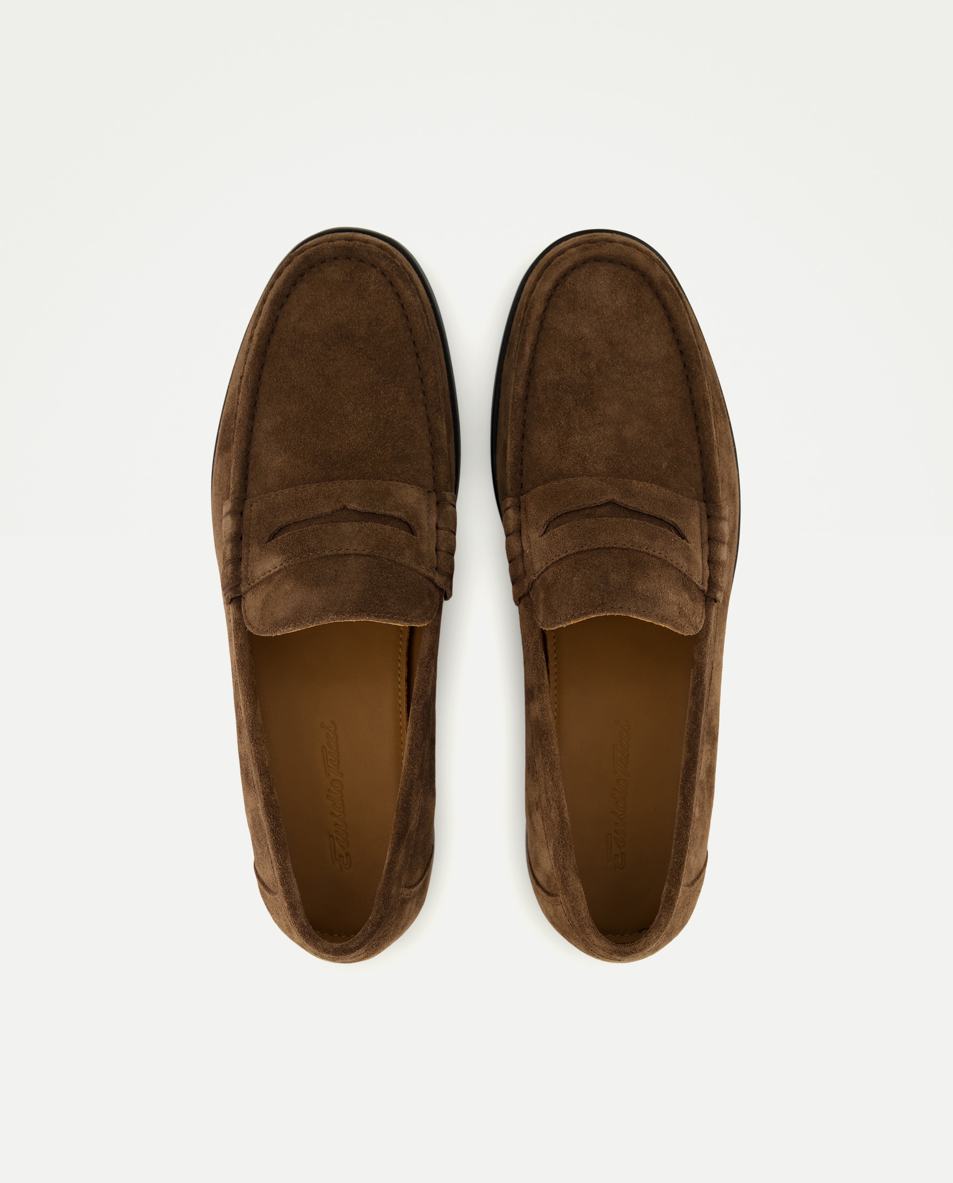 Mocassins de Camurça com Sola de Borracha Castanho-4