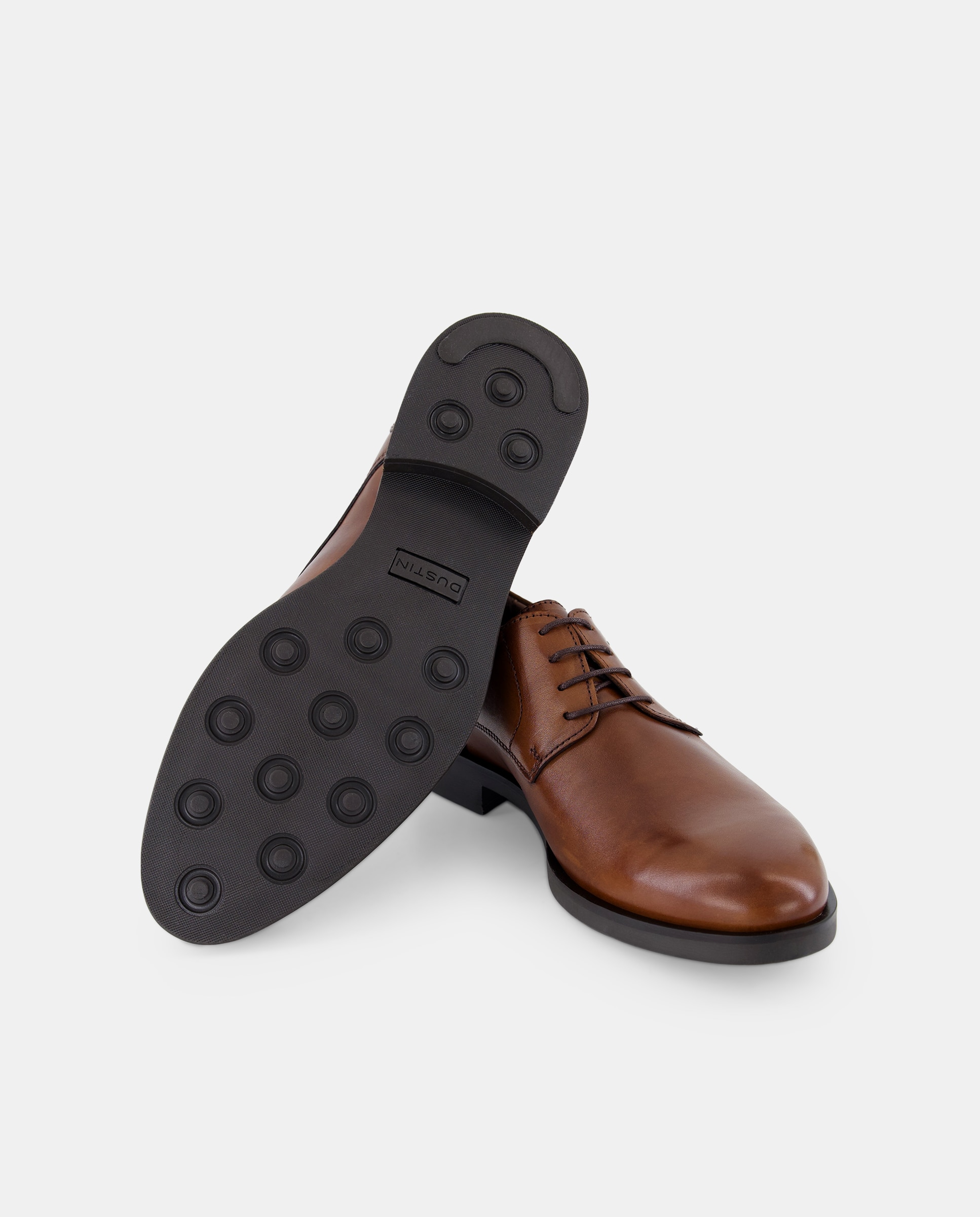 Sapatos de Atacadores com Pala Lisa, Sola de Borracha TR e em Nobuck Couro-2