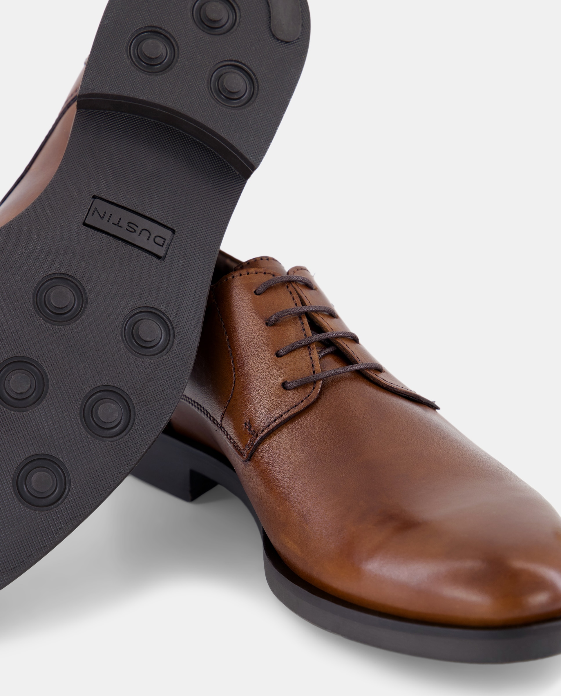 Sapatos de Atacadores com Pala Lisa, Sola de Borracha TR e em Nobuck Couro-5