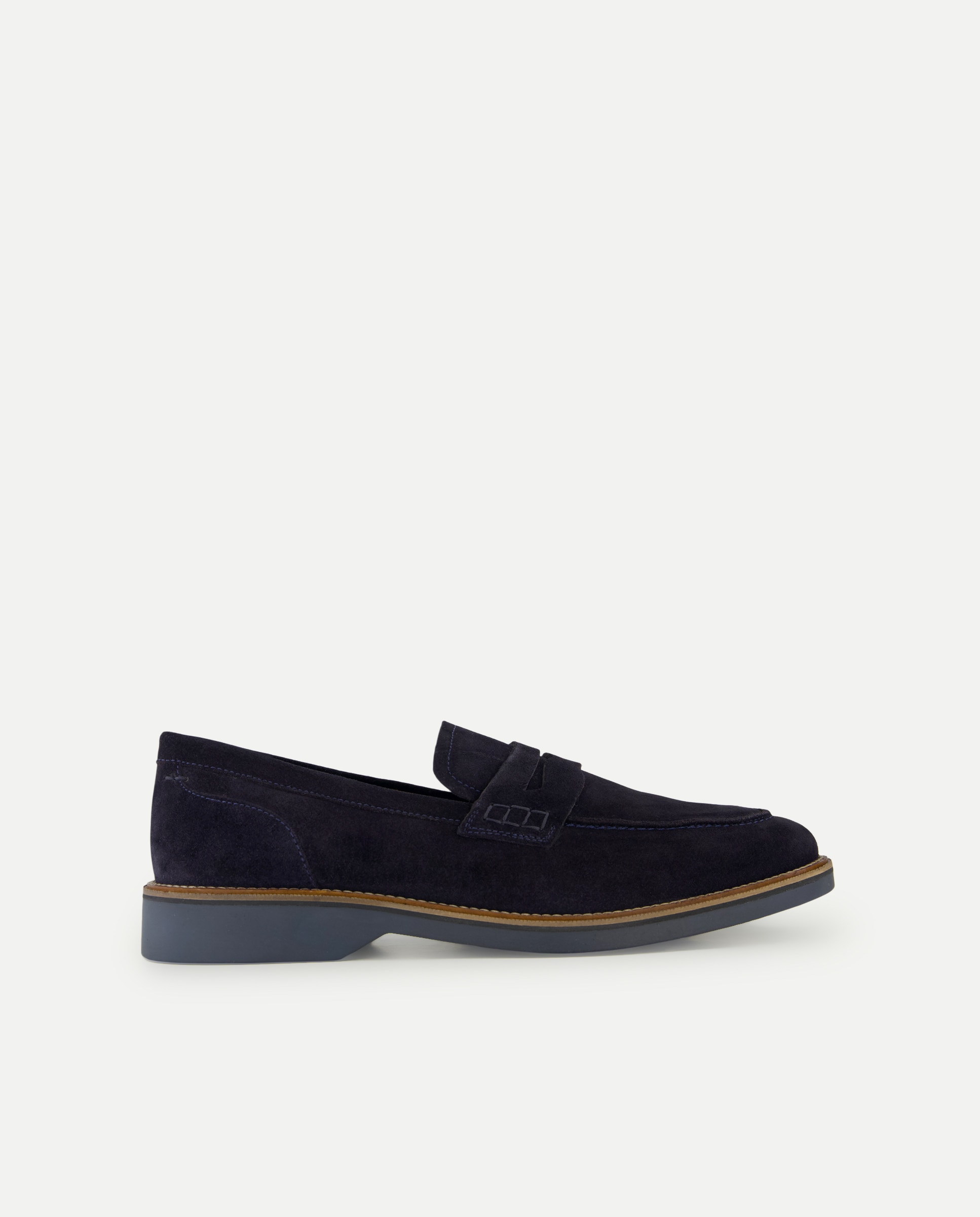 Mocassins com Travessão e Sola de Borracha 400 Azul-1