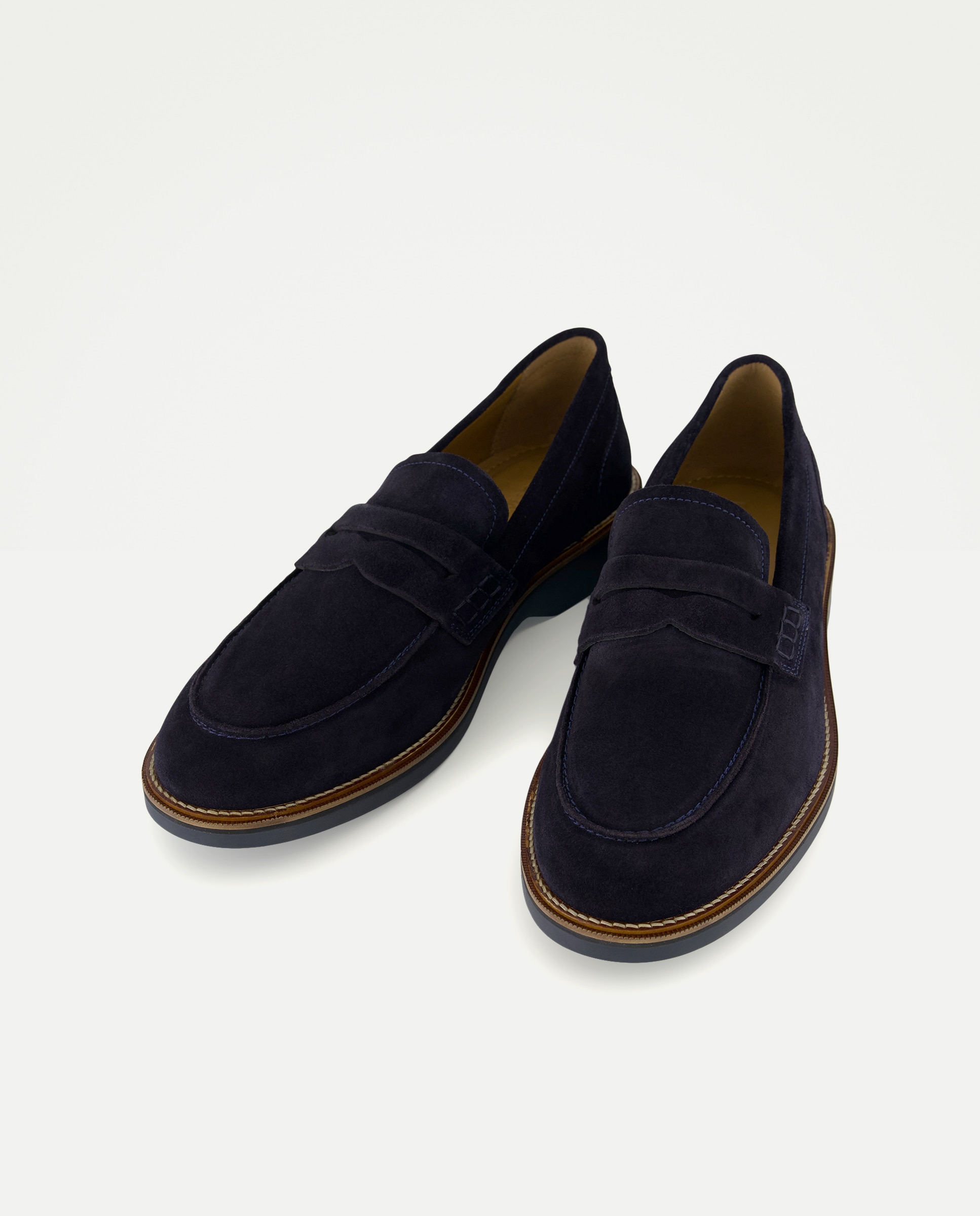 Mocassins com Travessão e Sola de Borracha 400 Azul-2