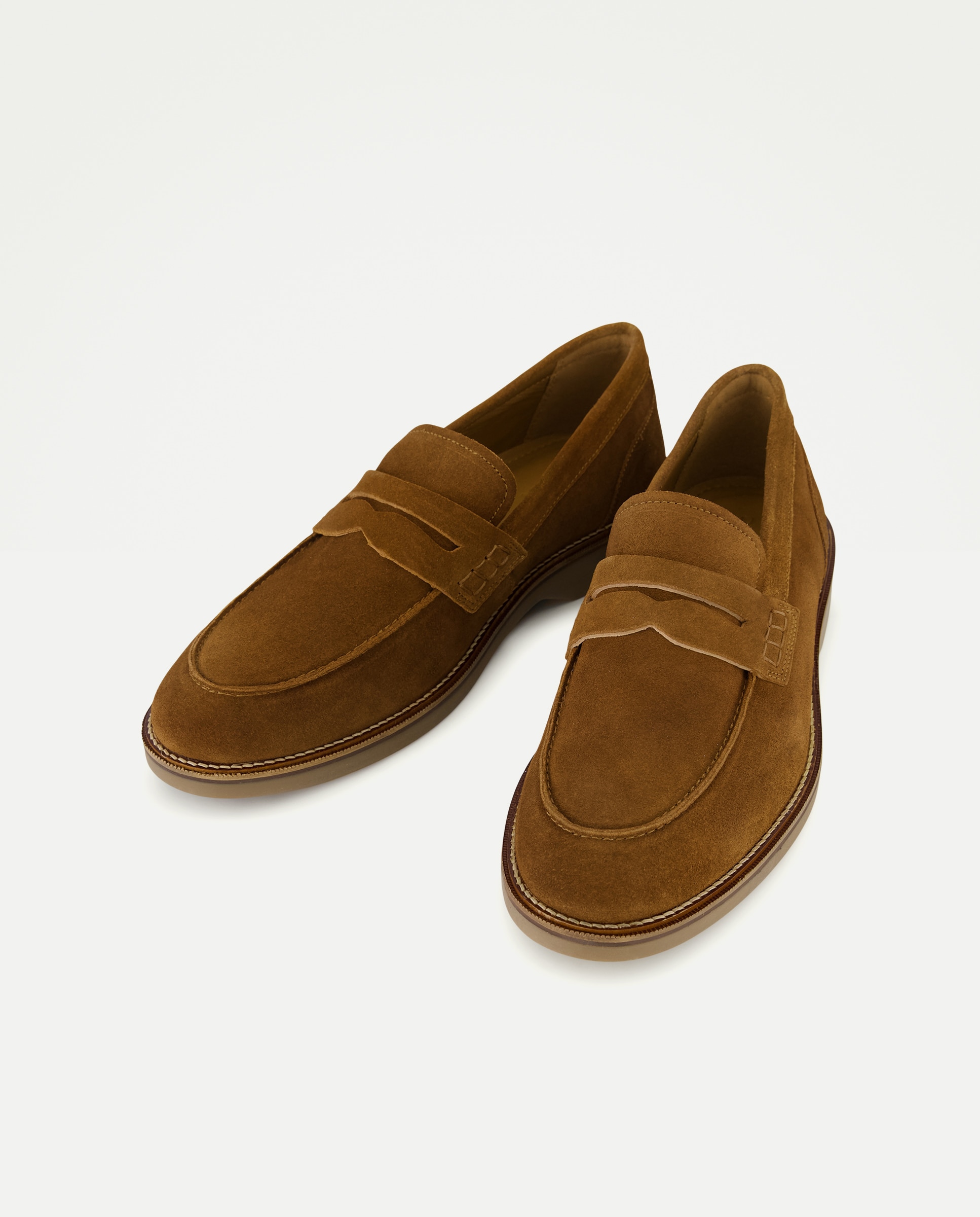 Mocassins com Travessão e Sola de Borracha Torrado-2