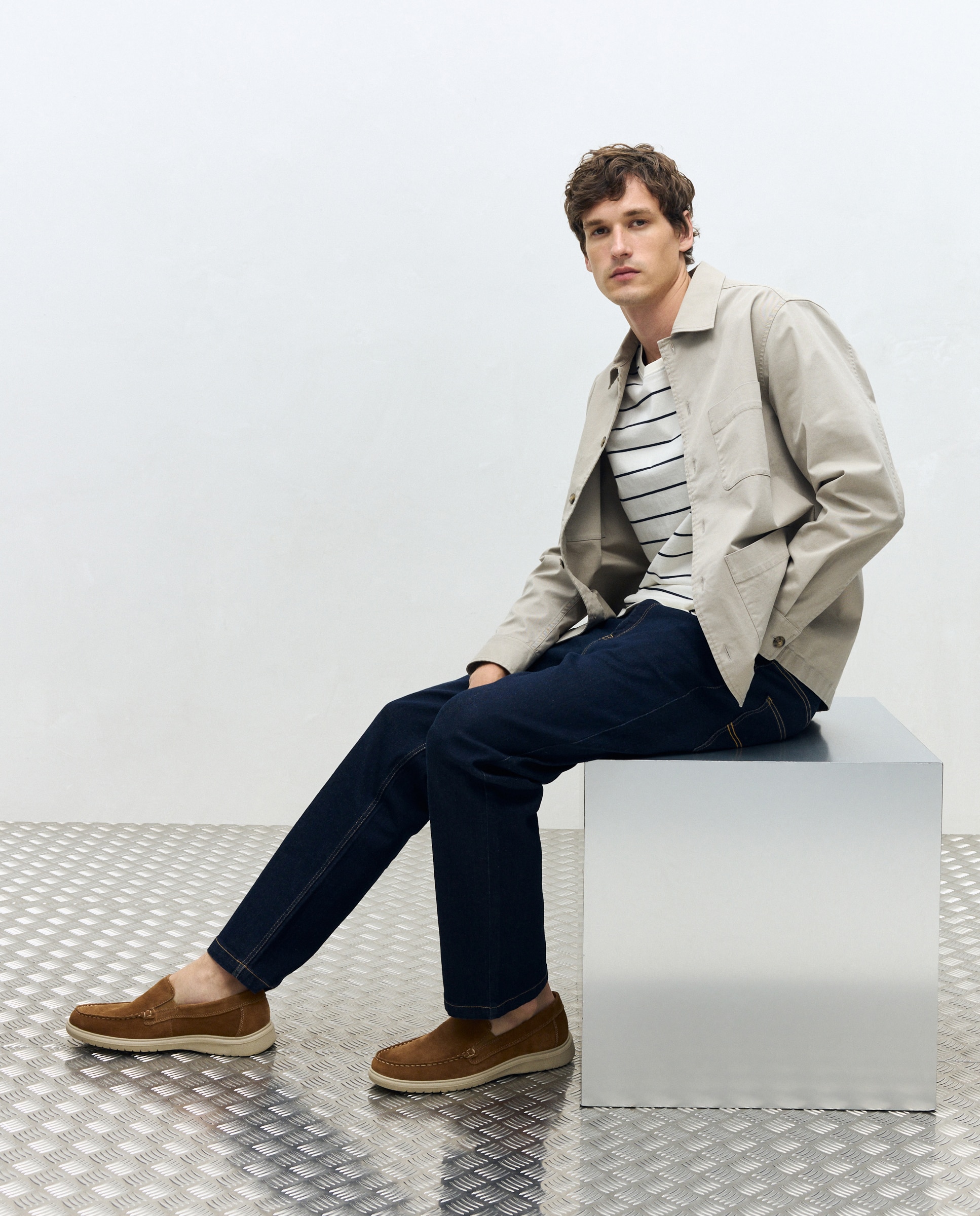 Mocassins de homem Castanho-7