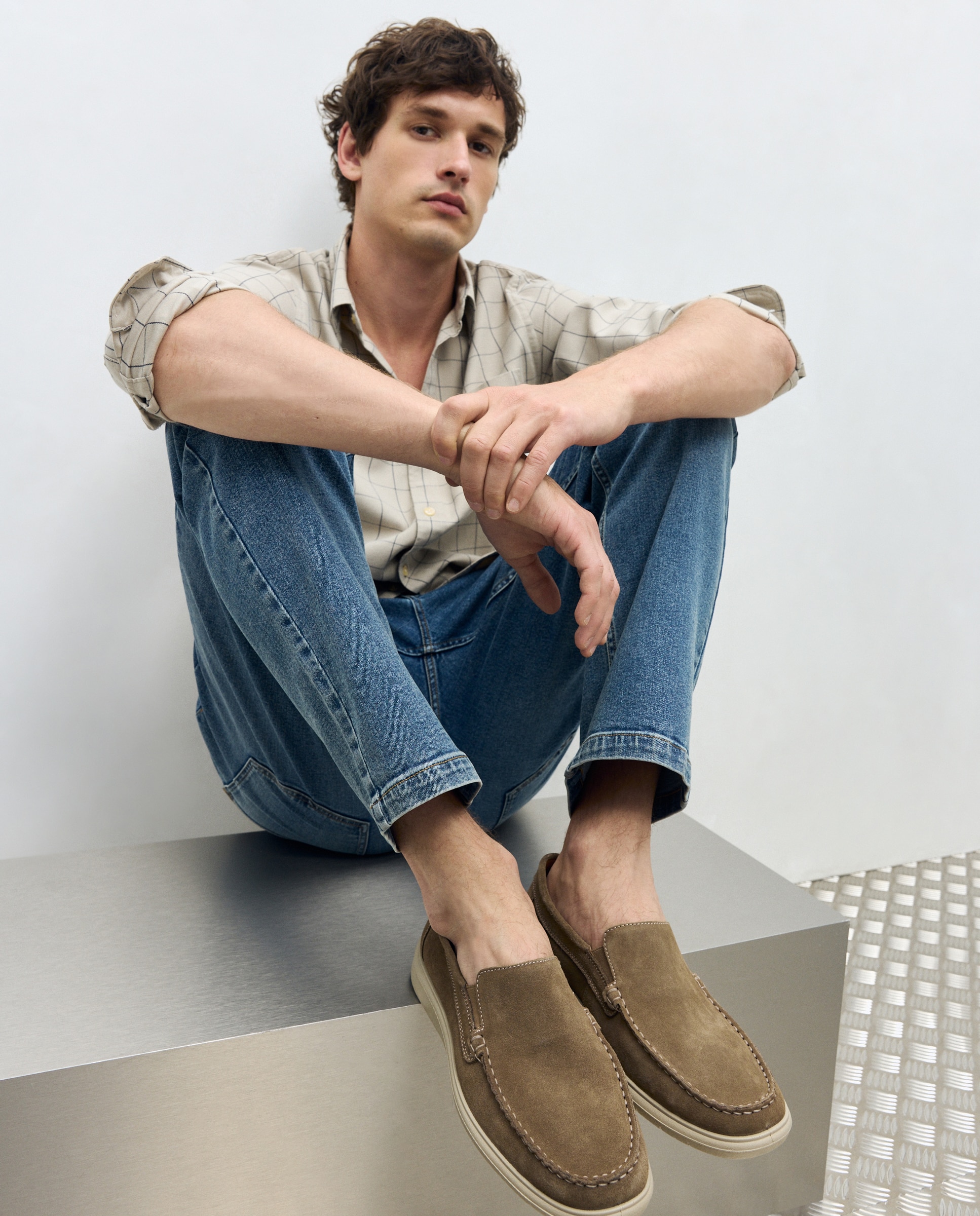Mocassins de homem Taupe-7