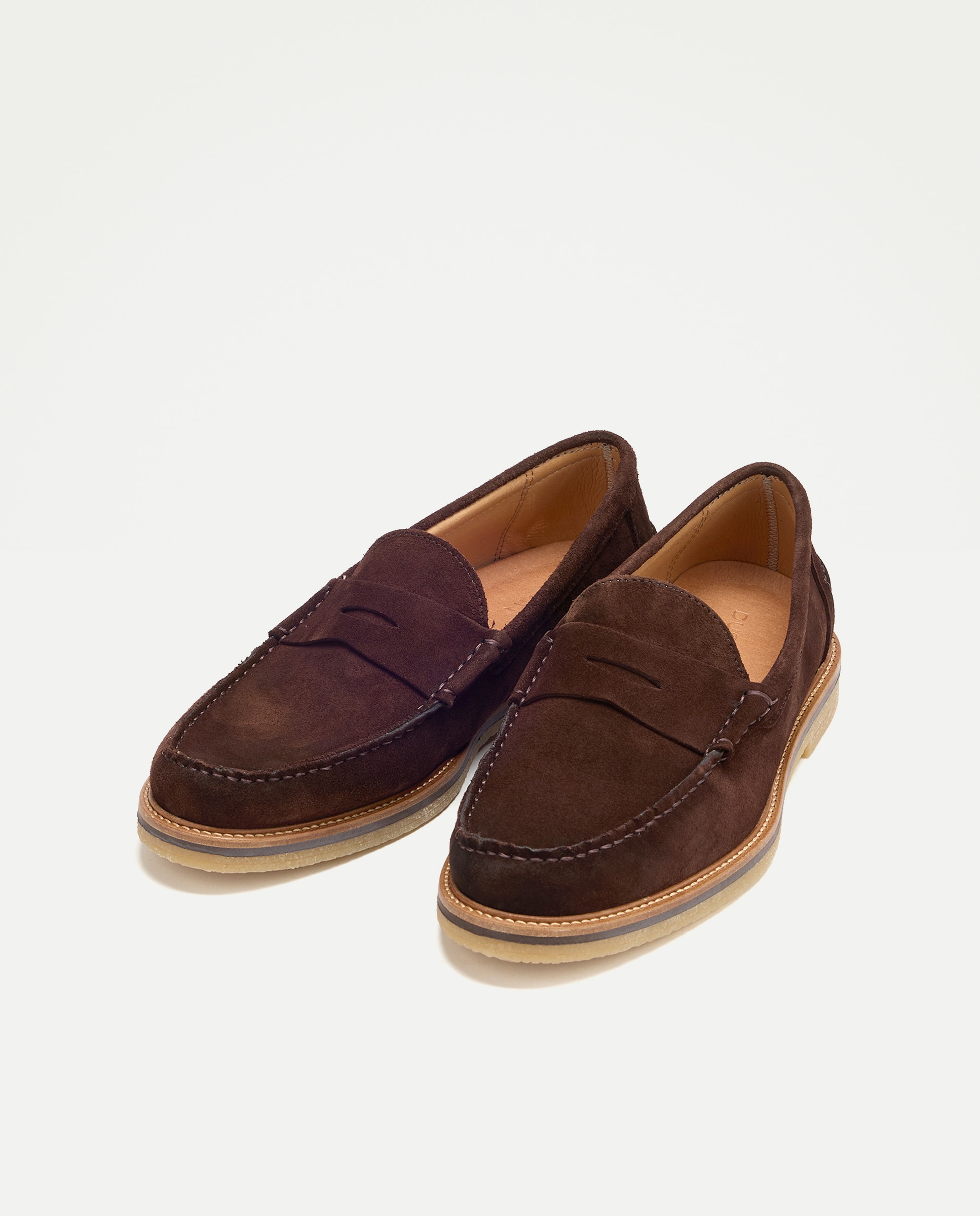 Mocassins de homem em pele Castanho-2