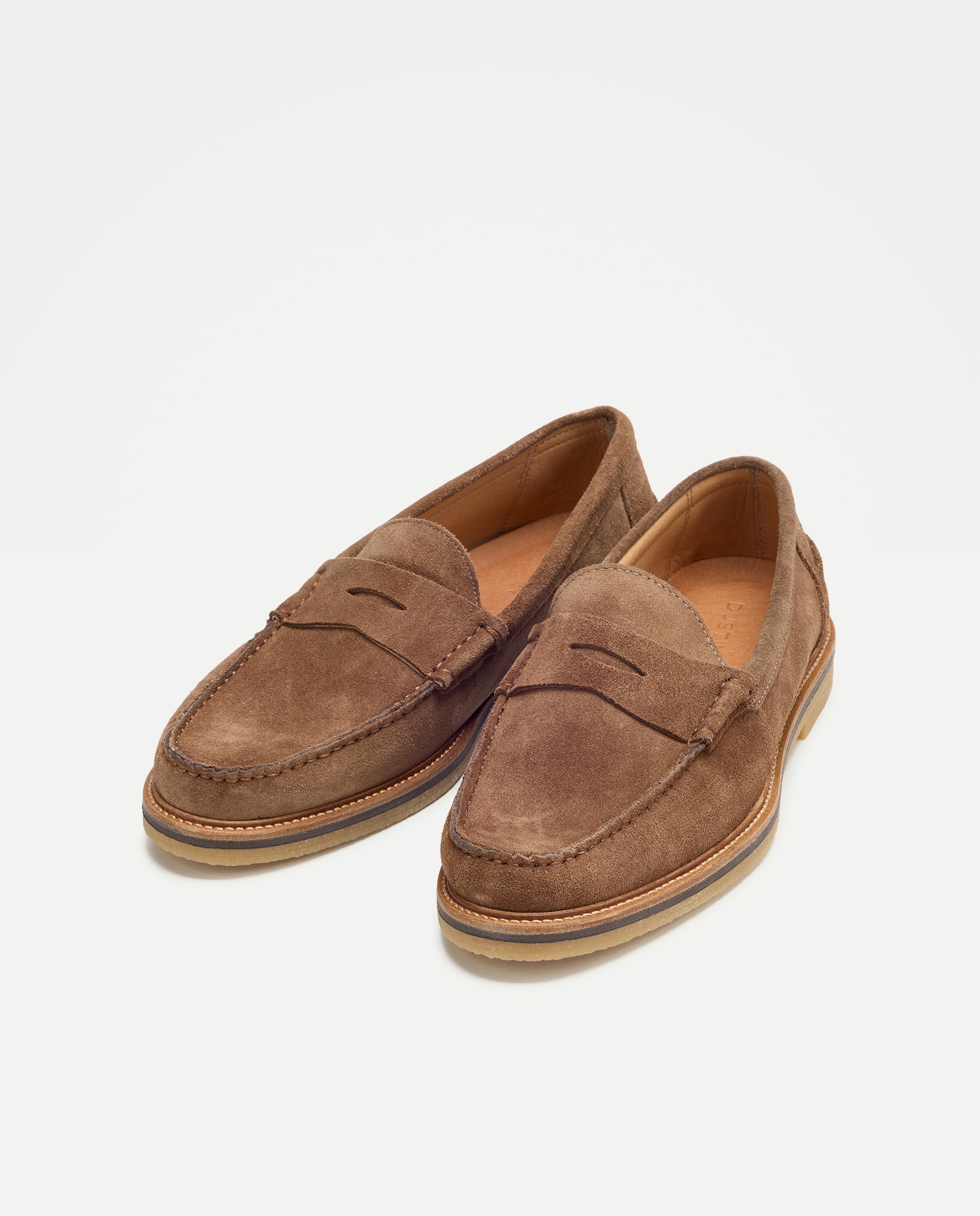 Mocassins de homem em pele Castanho taupe-2