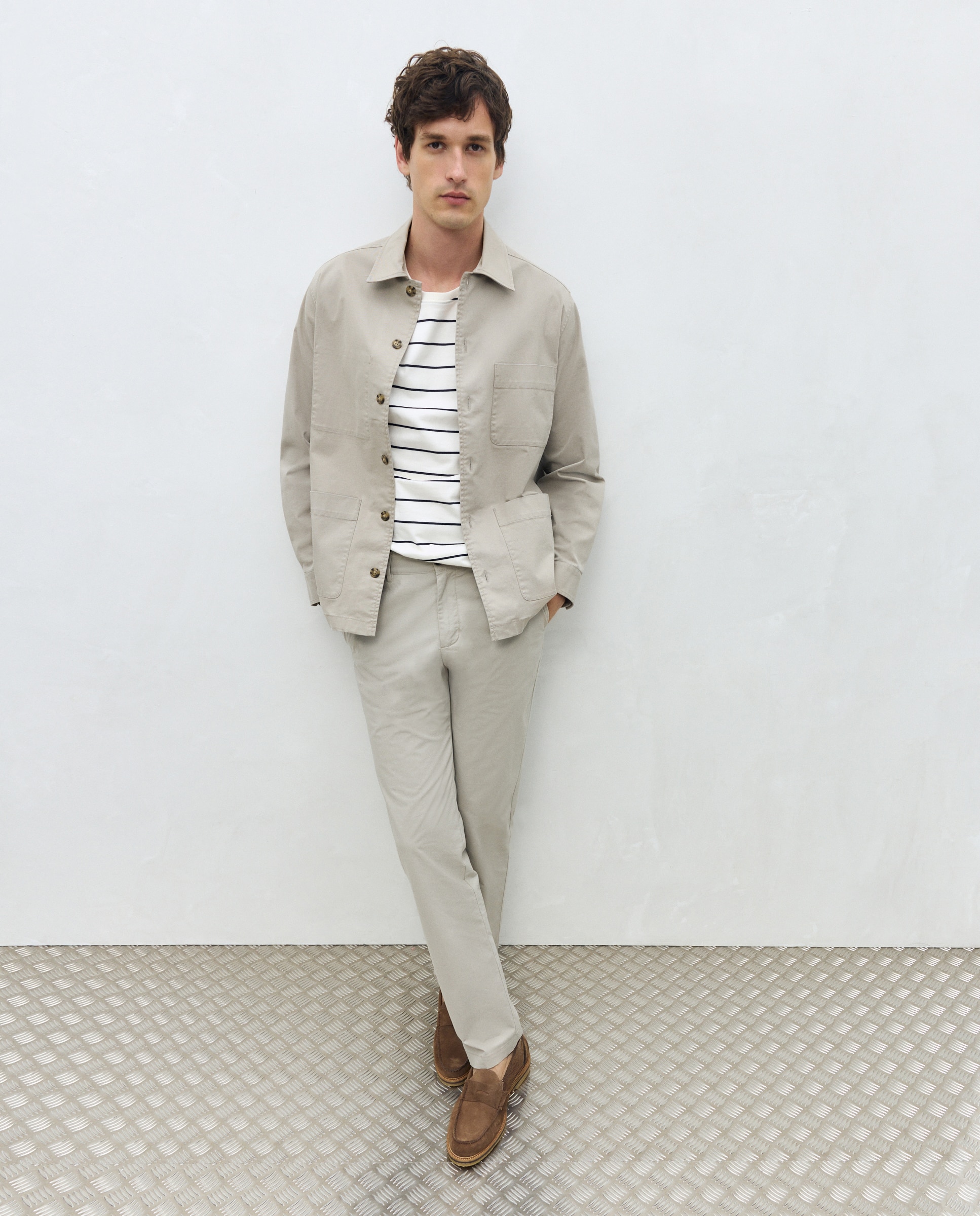 Mocassins de homem em pele Castanho taupe-7