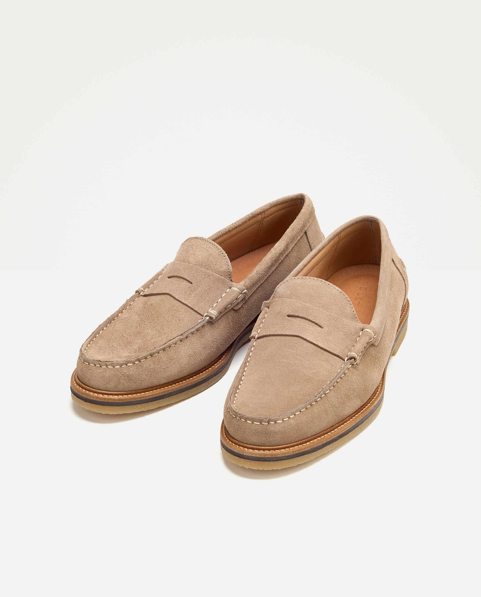 Mocassins de homem em pele Caramelo-2