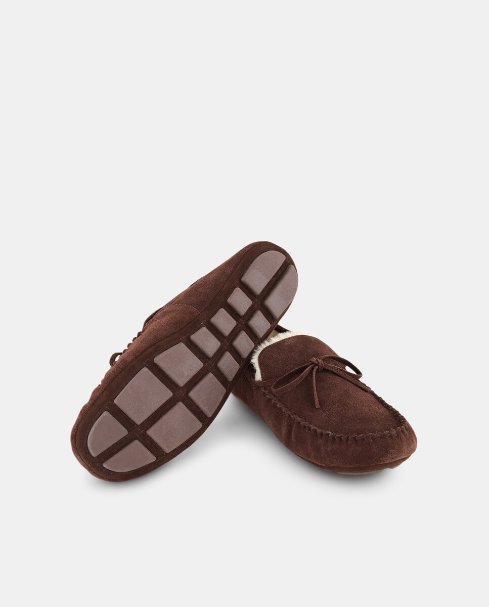 Zapatilla casa de hombre en ante, forro de pelo · Emidio Tucci