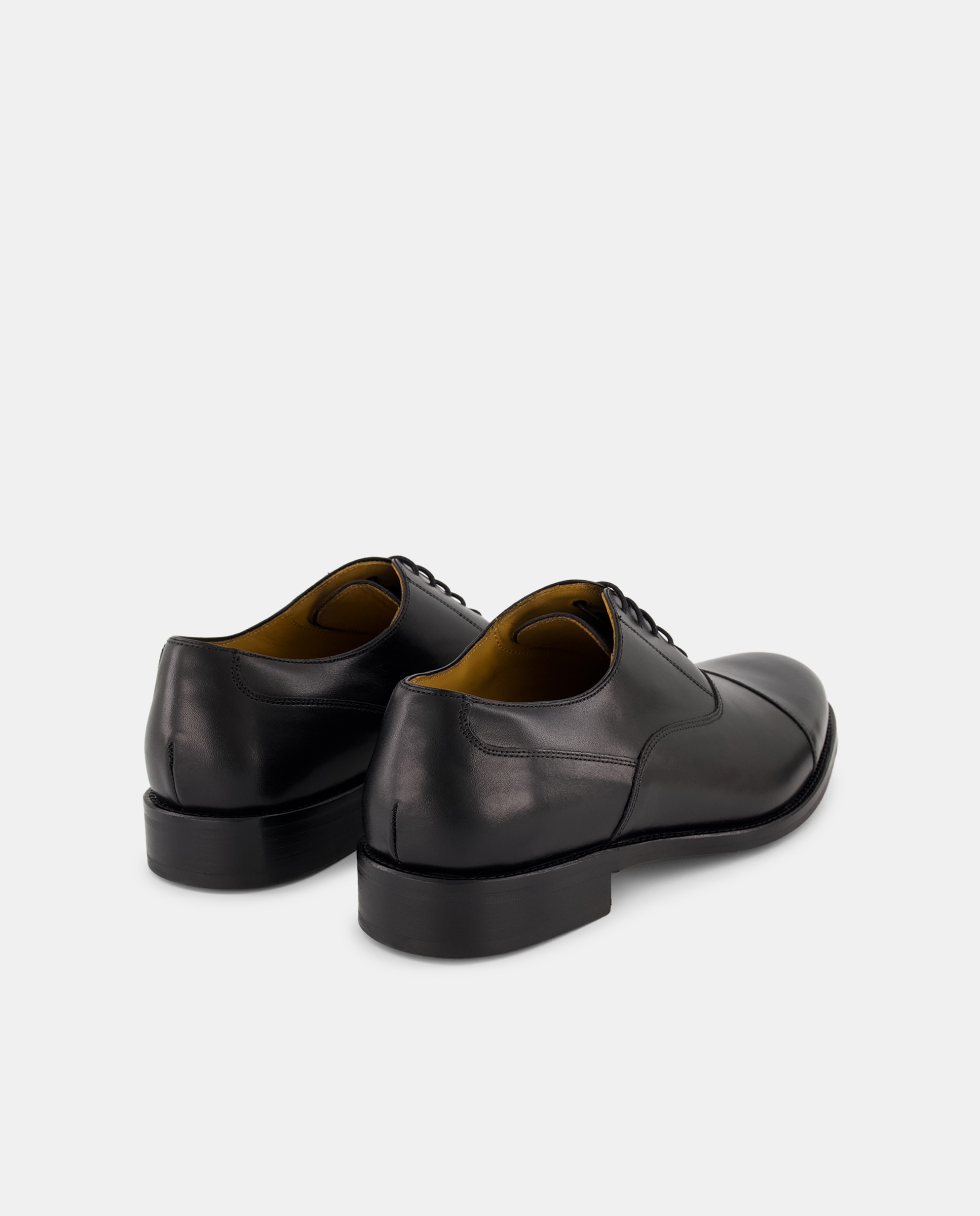 Sapatos de Atacadores com Biqueira Direita e em Pele Preto-3