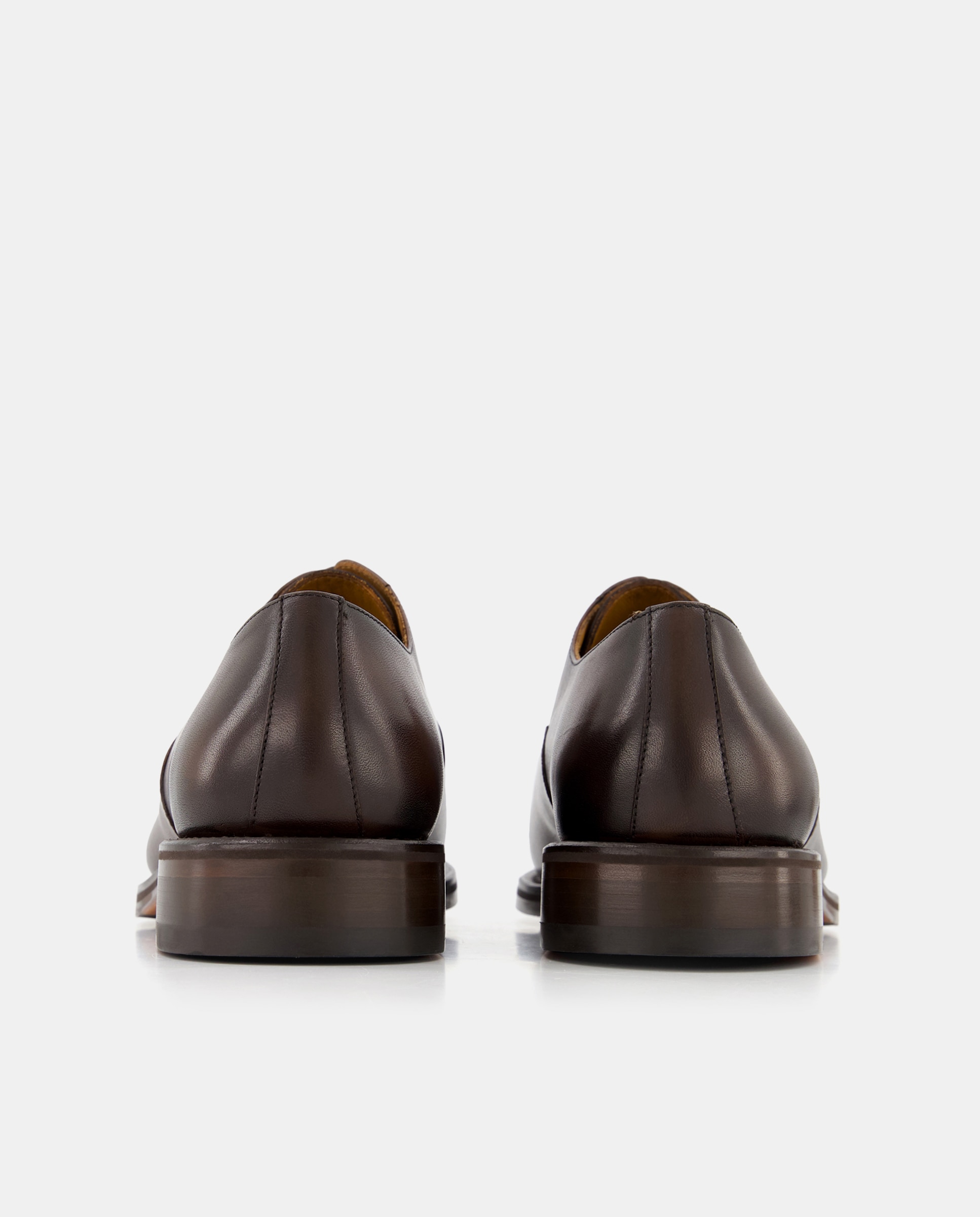 Sapatos de Atacadores de Pala Direita em Pele de Construção Goodyear Castanho-escuro-2