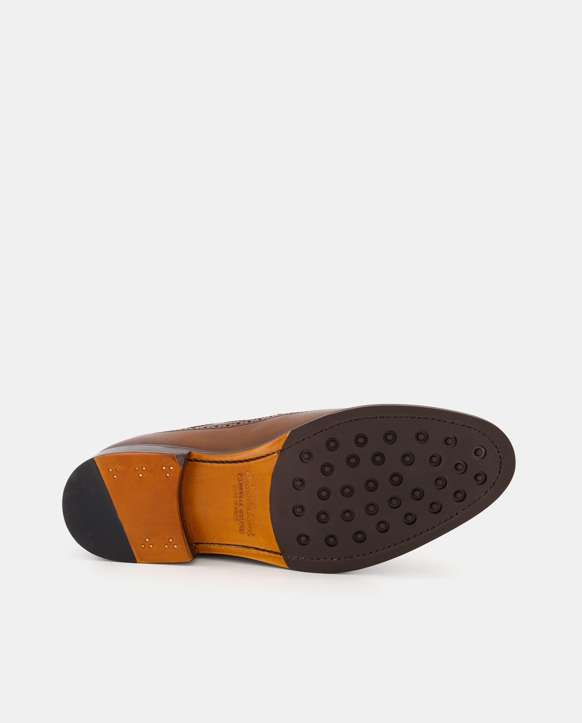 Sapatos de Atacadores Wingtip em Pele de Construção Goodyear Castanho-4