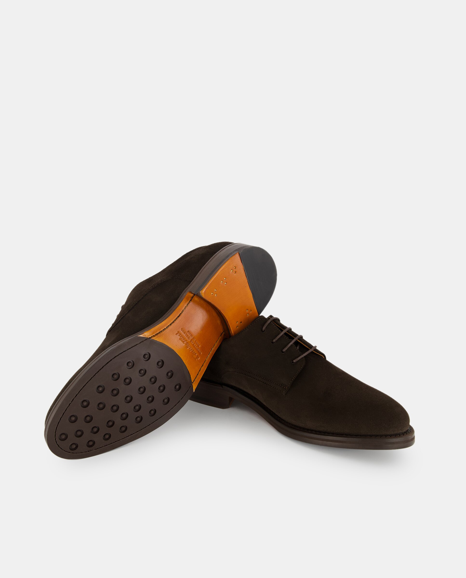 Bluchers em Pele com Pala Lisa Castanho-escuro-2