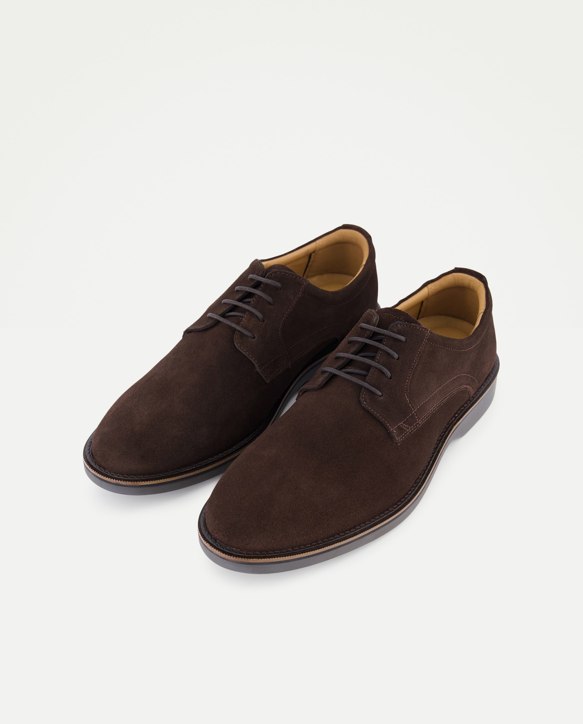 Zapato de cordones de hombre en serraje - Dustin - Marrón Marrón-2