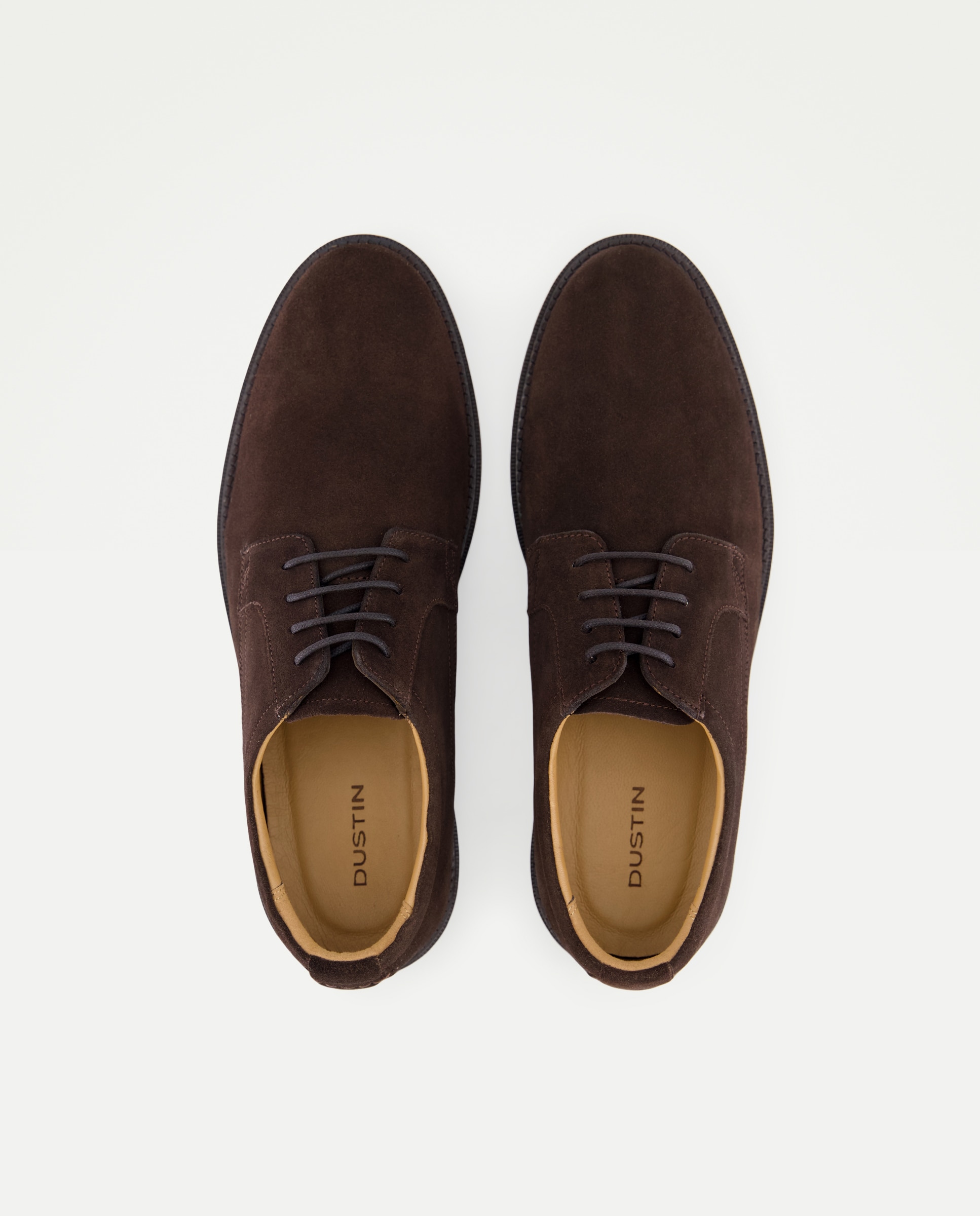 Zapato de cordones de hombre en serraje - Dustin - Marrón Marrón-4