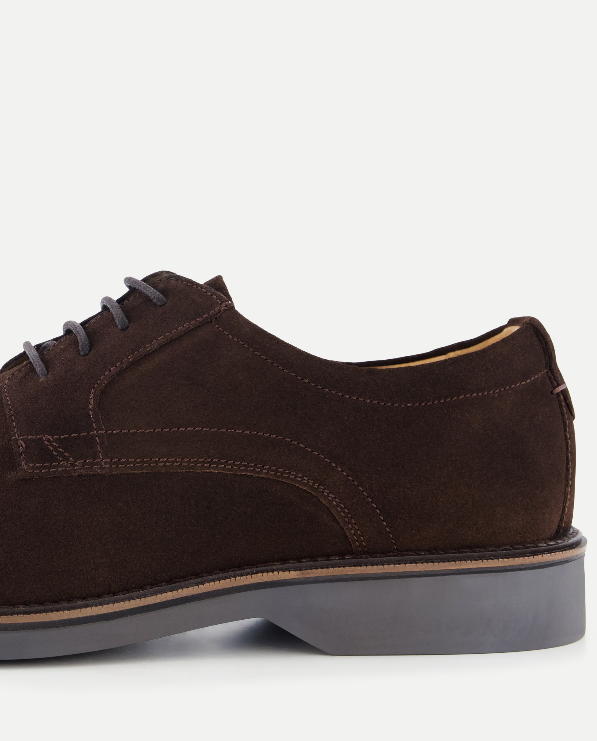 Zapato de cordones de hombre en serraje - Dustin - Marrón Marrón-5