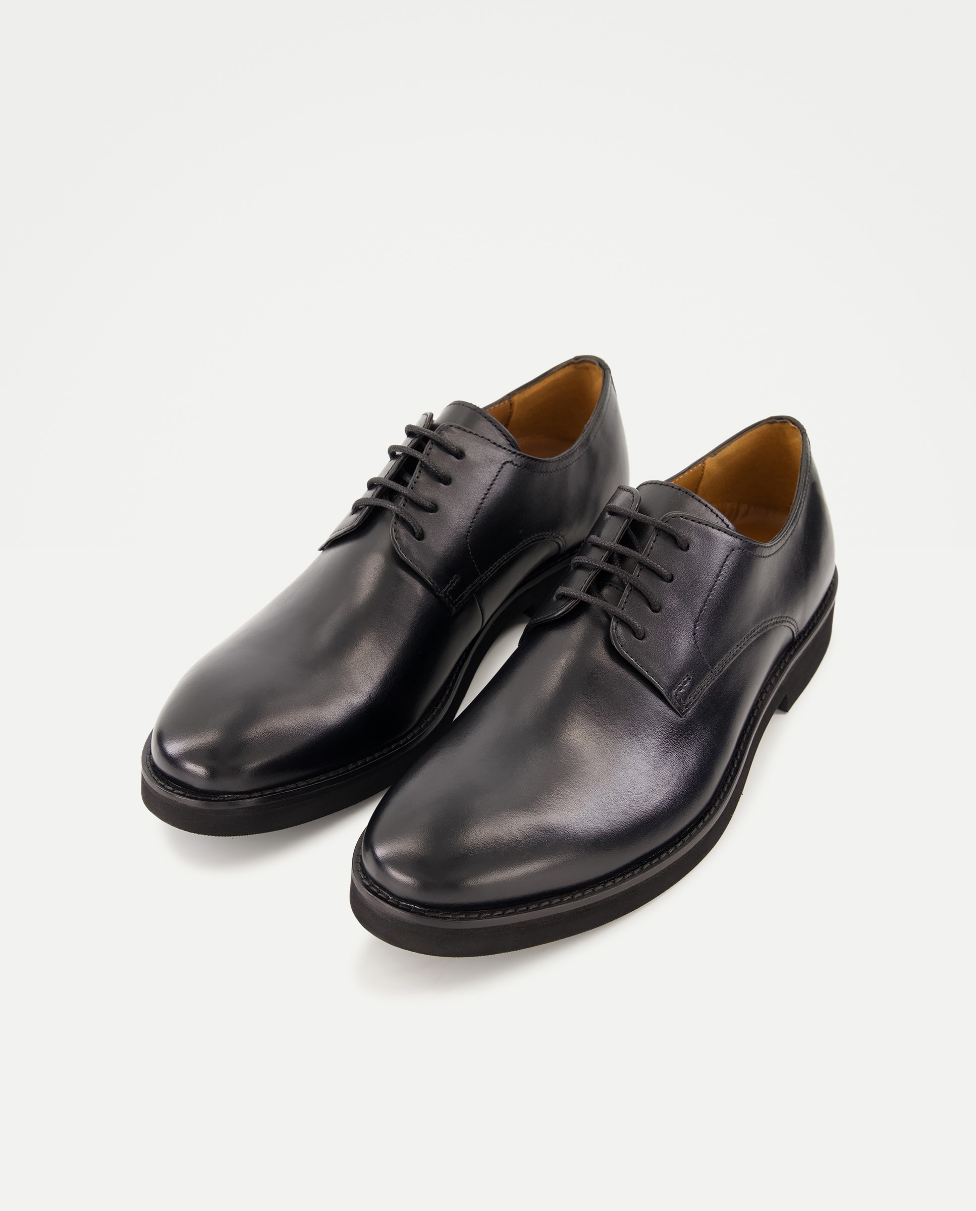 Zapatos de cordones de hombre en piel lisa - Dustin - Negro Negro-2