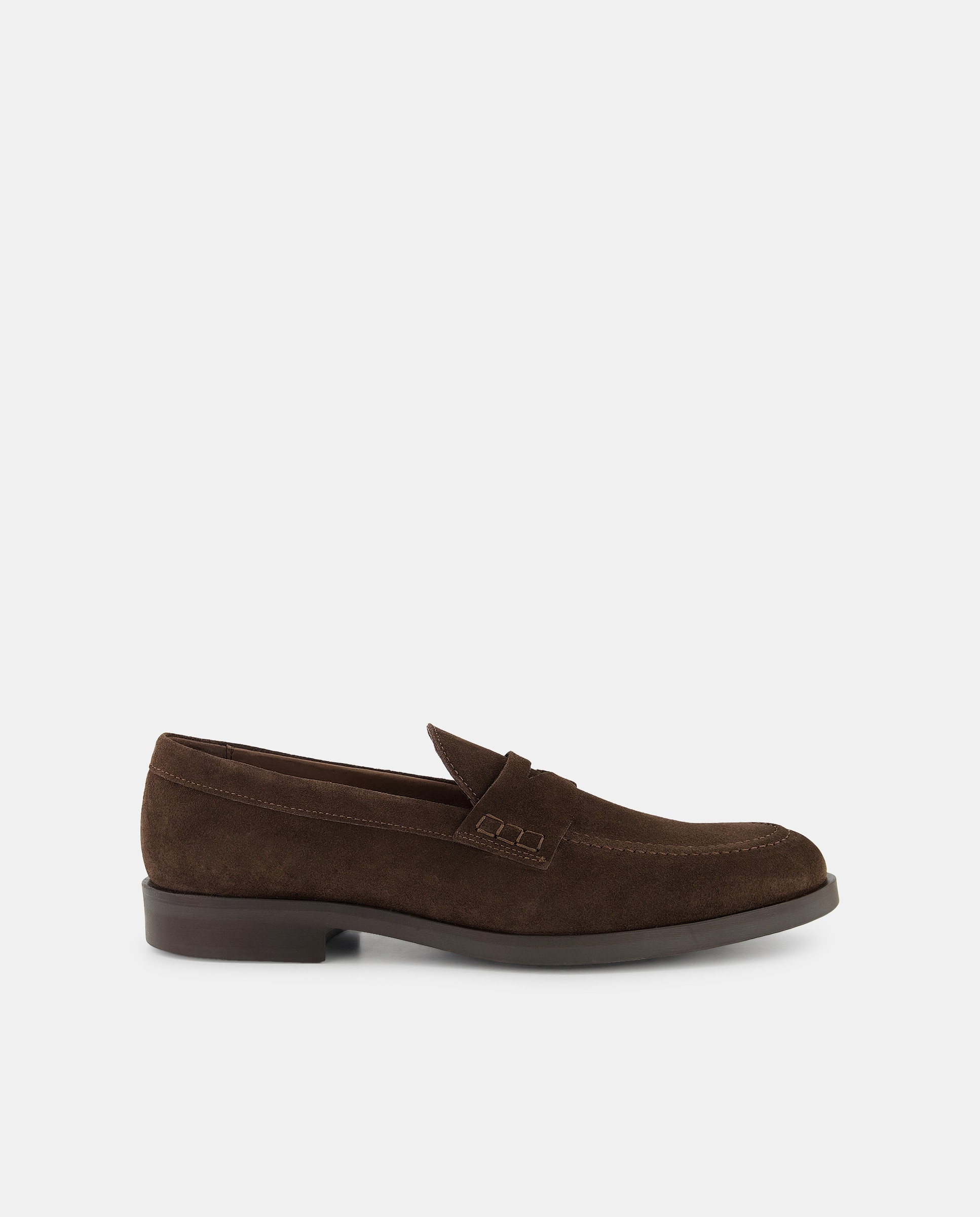 Mocassins em Pele com Travessão Castanho-1