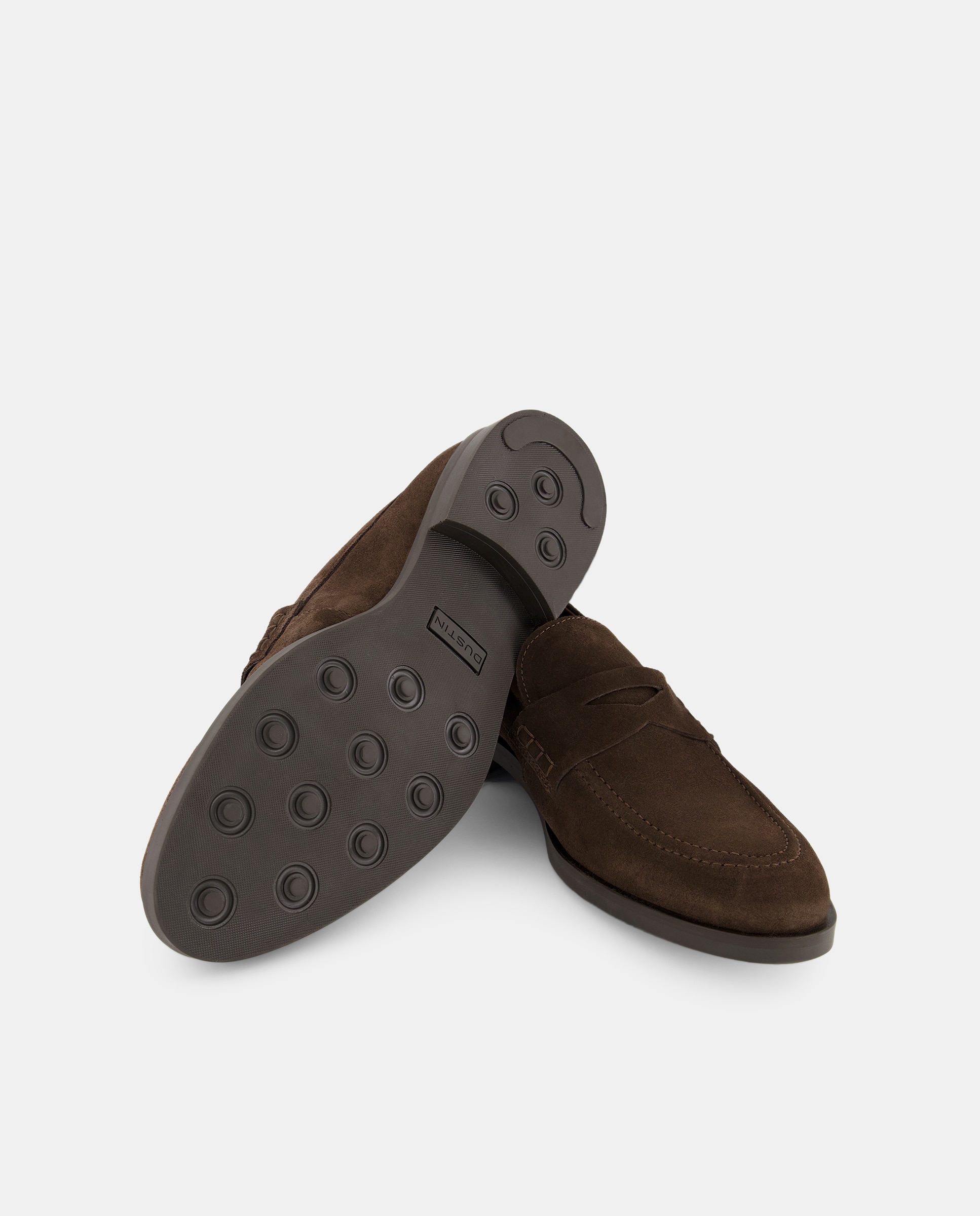 Mocassins em Pele com Travessão Castanho-2