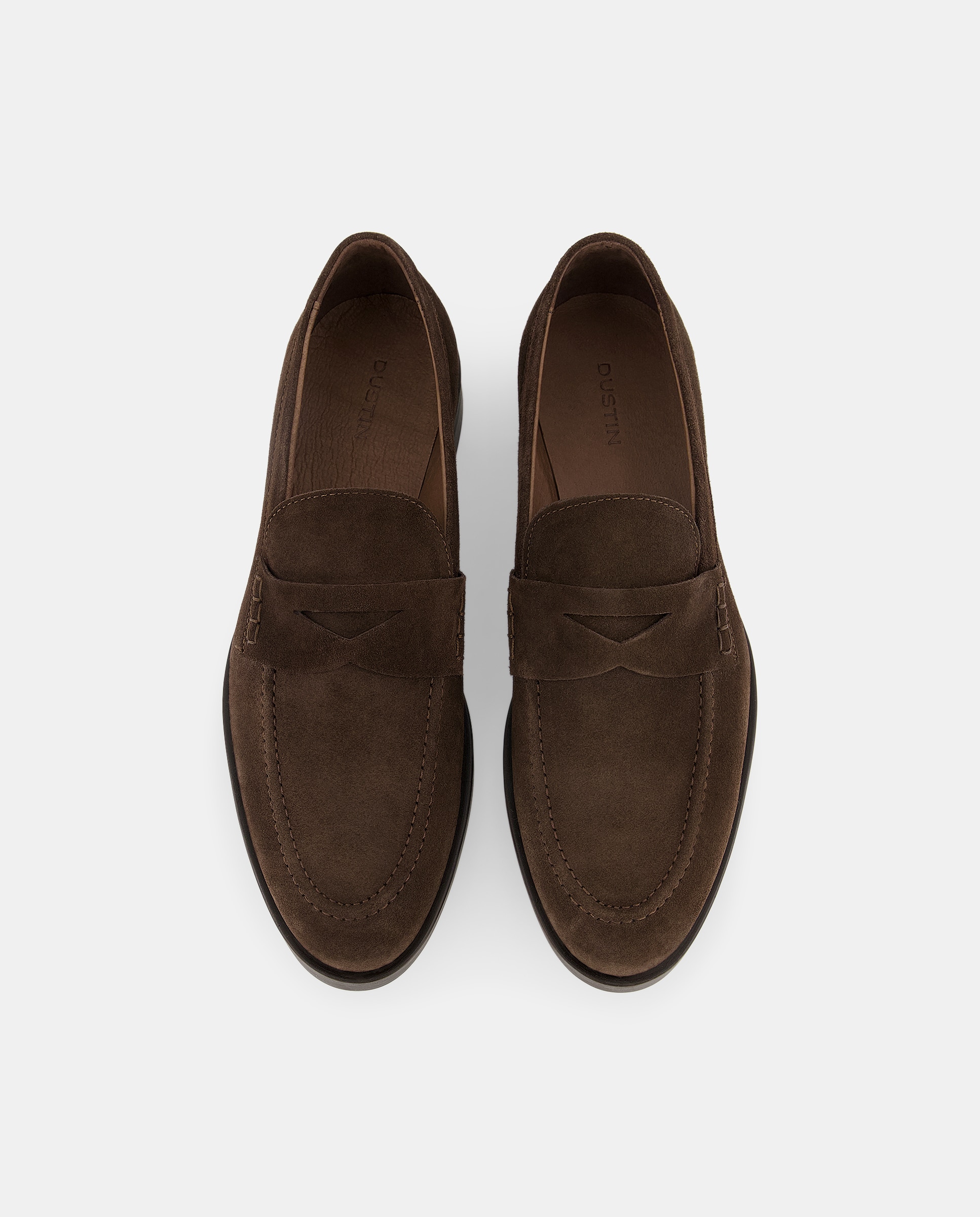 Mocassins em Pele com Travessão Castanho-4