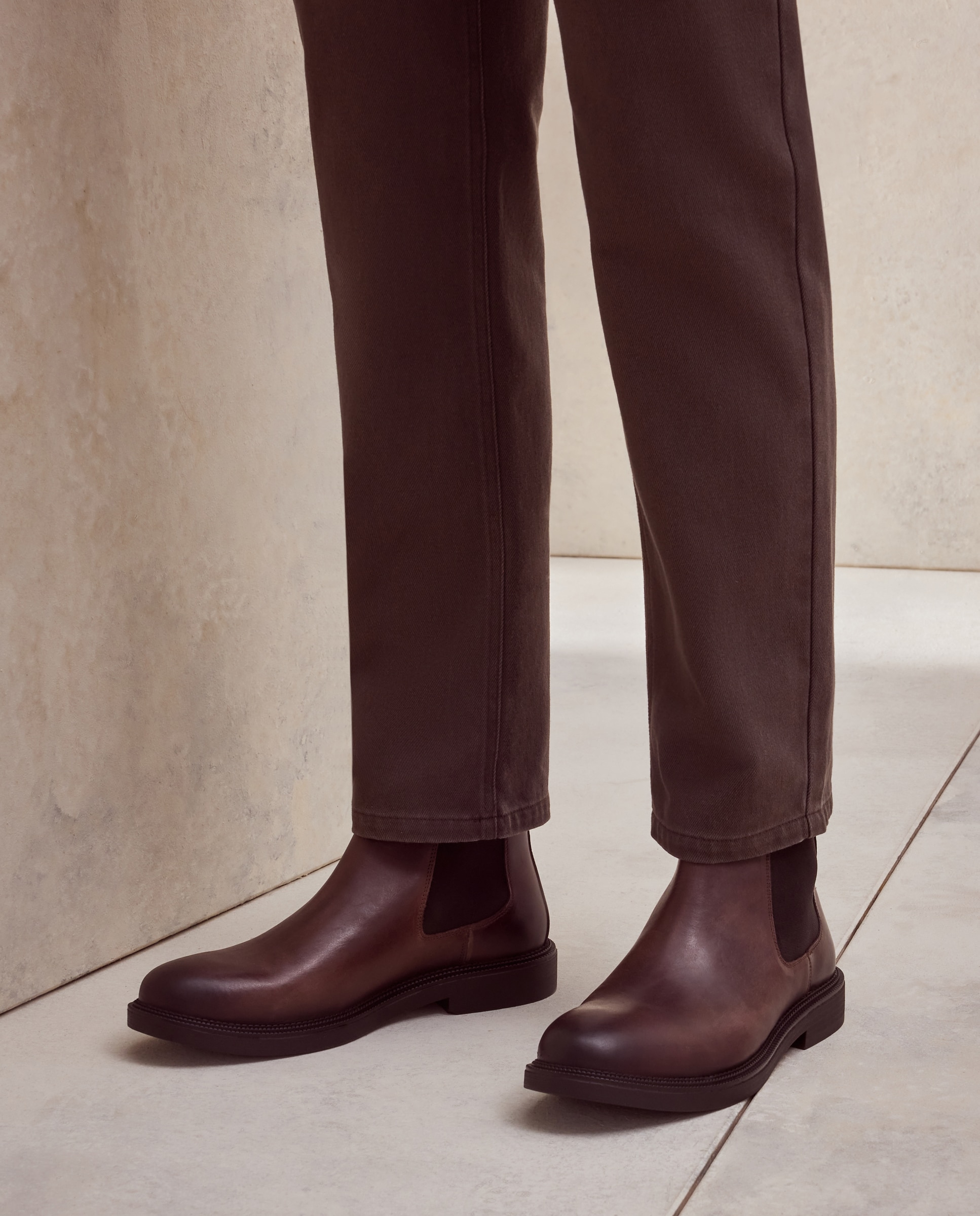 Botas chelsea de hombre en piel lisa - Dustin - Tostado Tostado-6