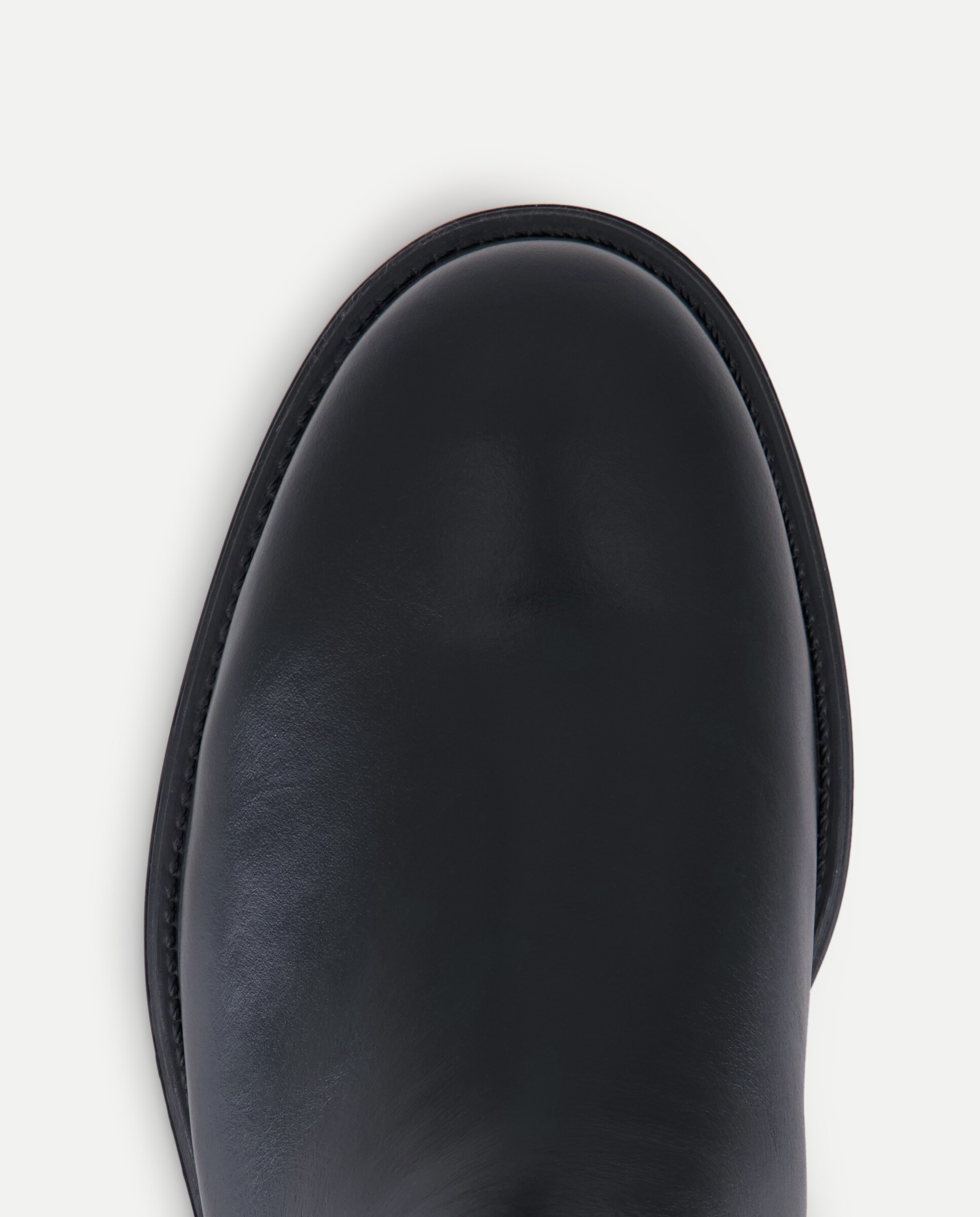 Botas Lisas em Pele com Fecho de Correr Preto-5